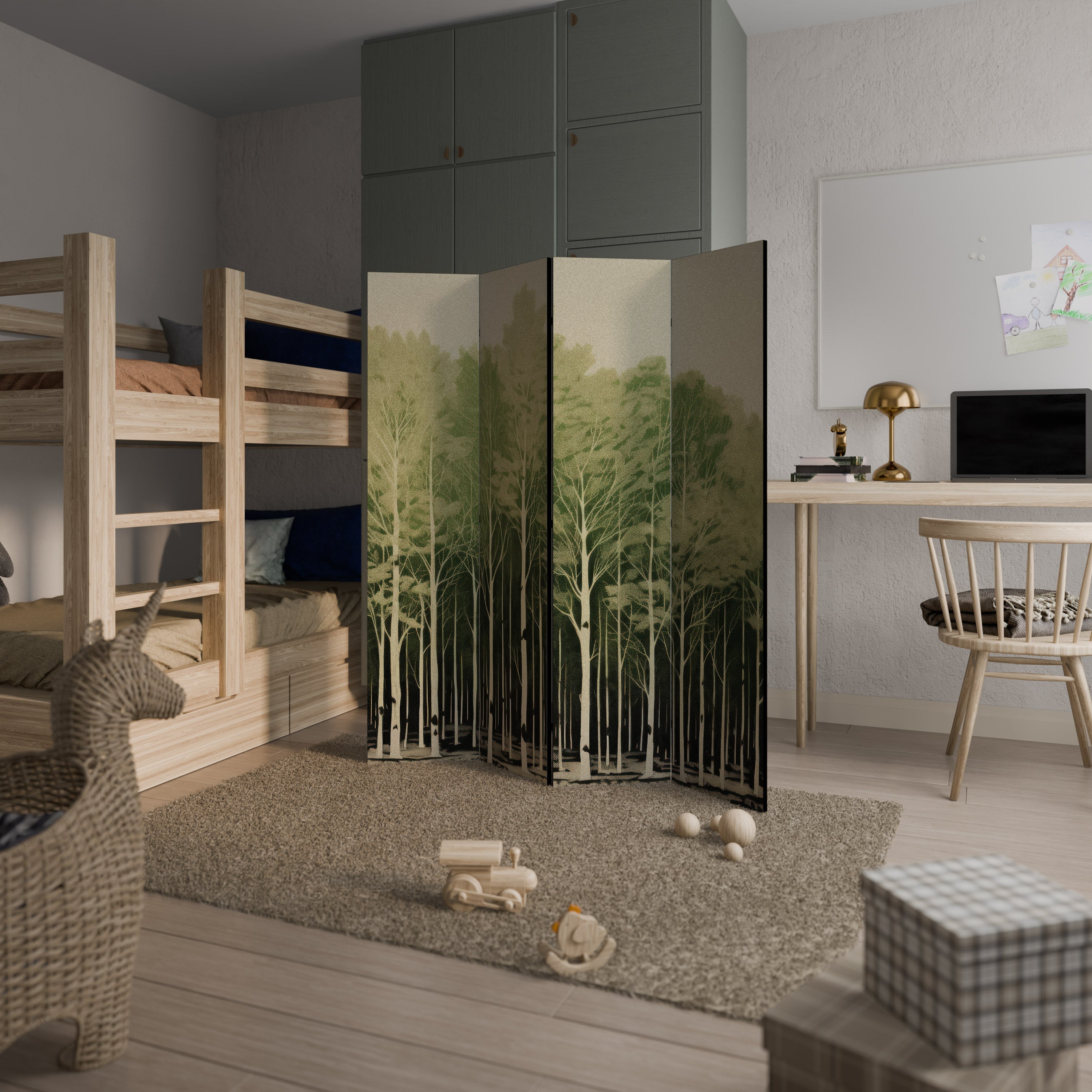 Paravent décoratif à 4 panneaux UNKNOWN NATURE