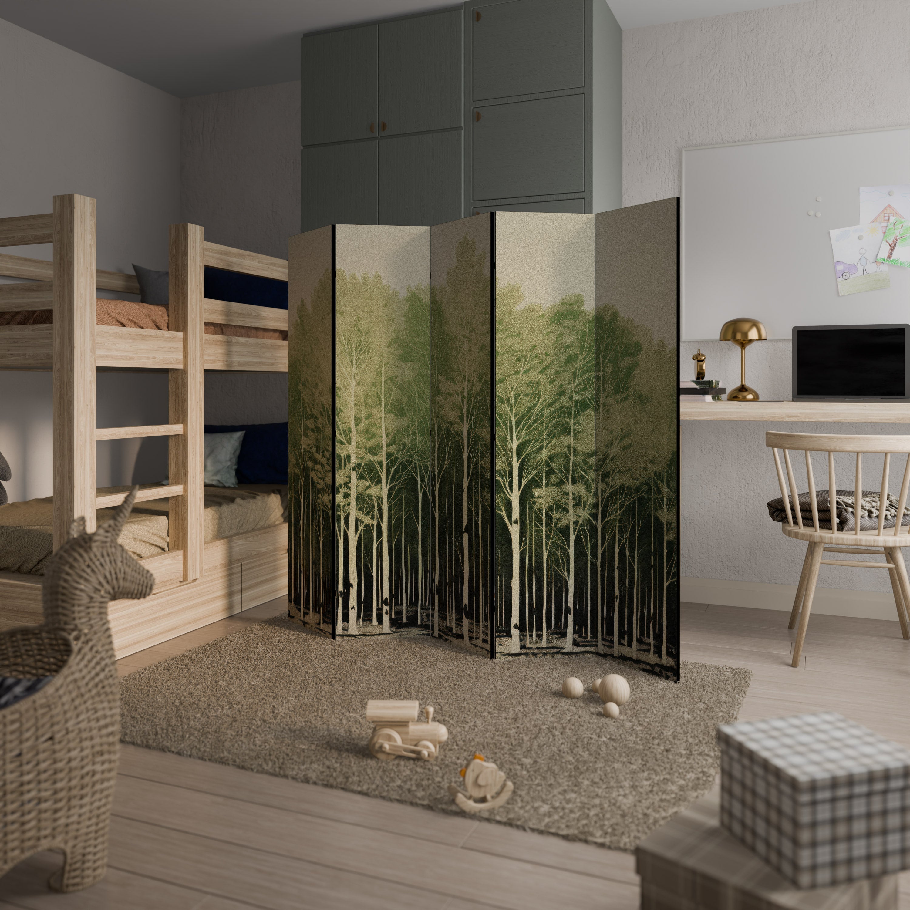 Paravent décoratif à 5 panneaux UNKNOWN NATURE