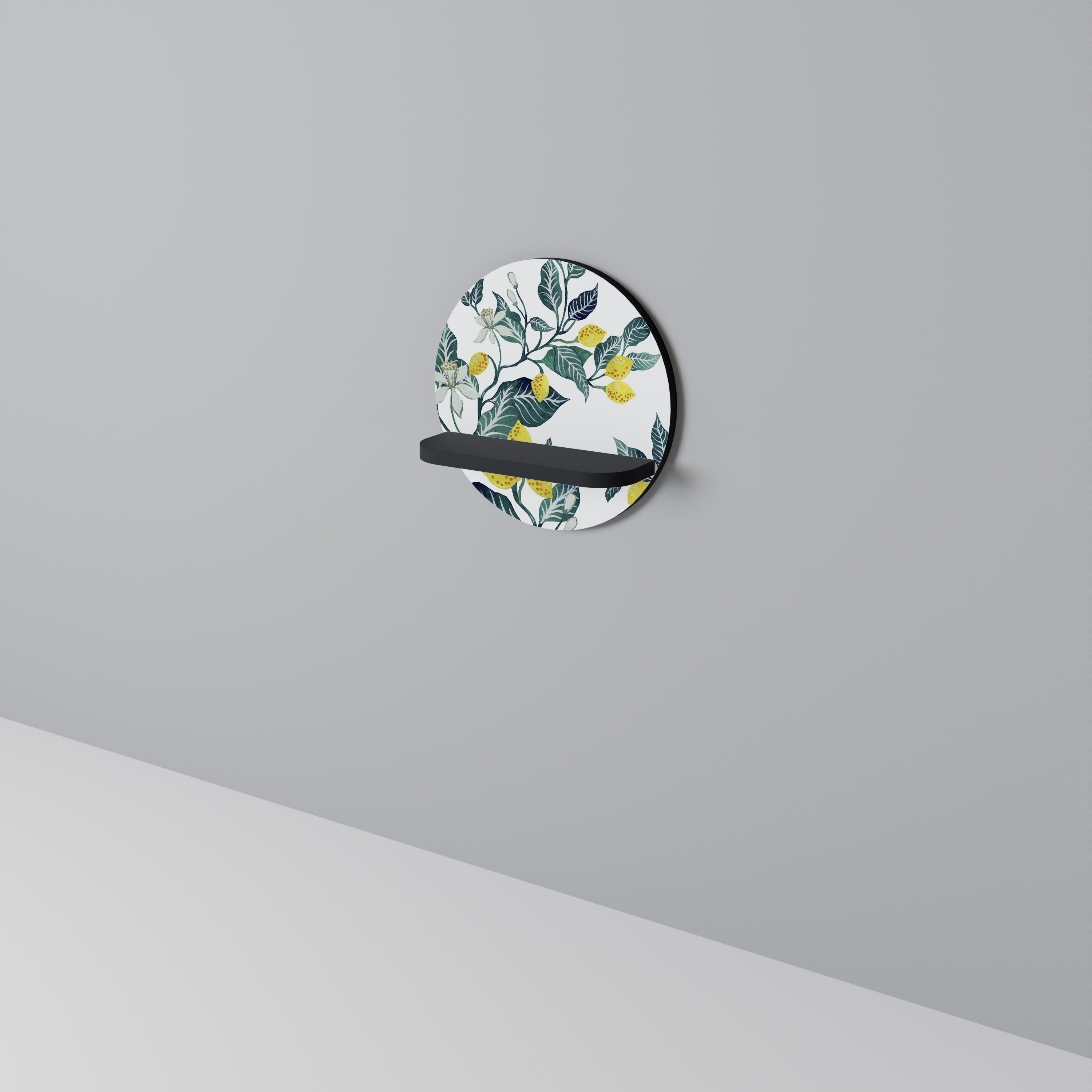 Étagère d'art ronde LEMON TREE en finition noire