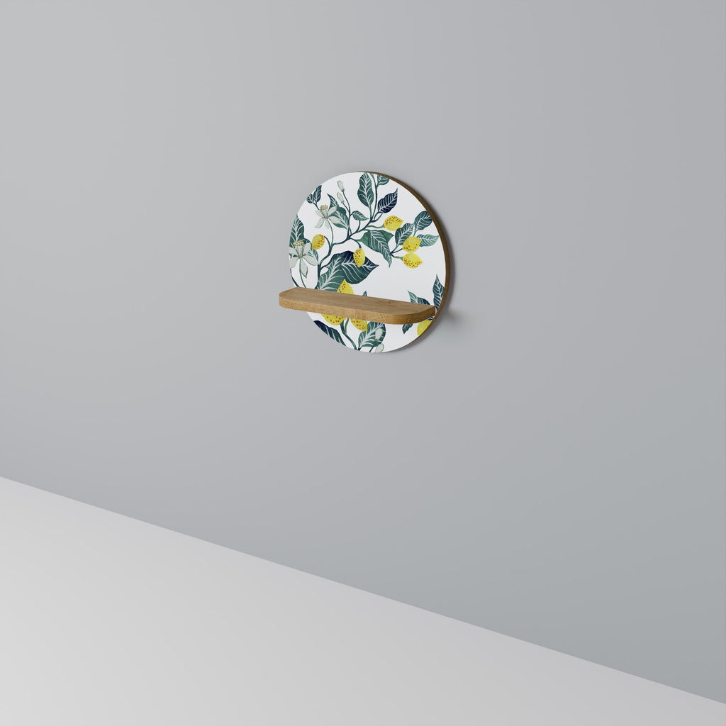 Étagère d'art ronde LEMON TREE effet chêne