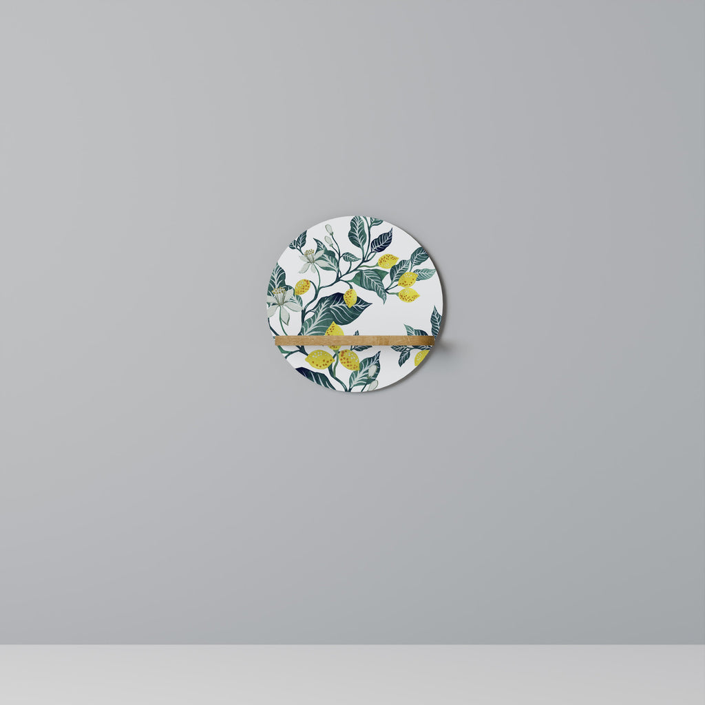 Étagère d'art ronde LEMON TREE effet chêne