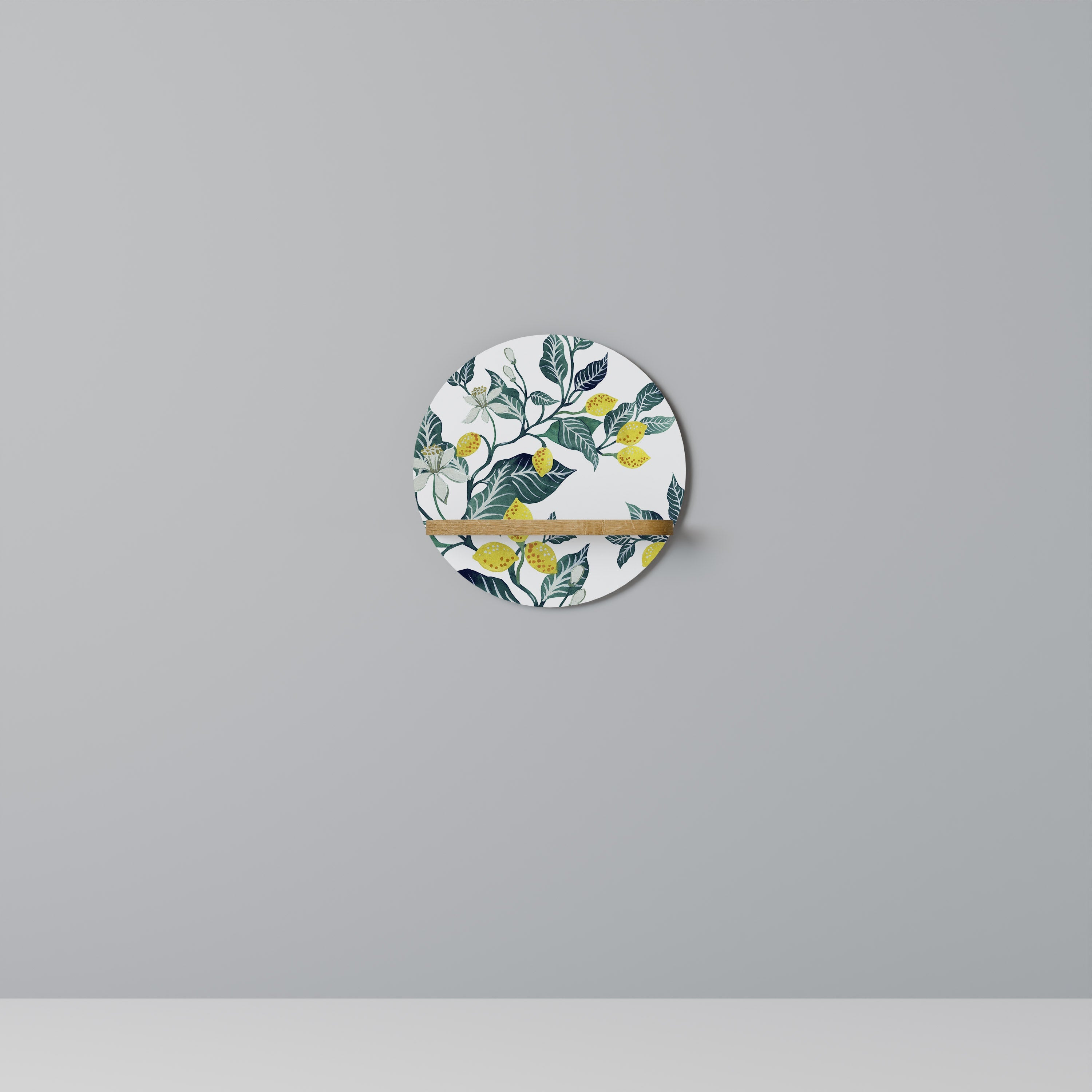 Étagère d'art ronde LEMON TREE effet chêne