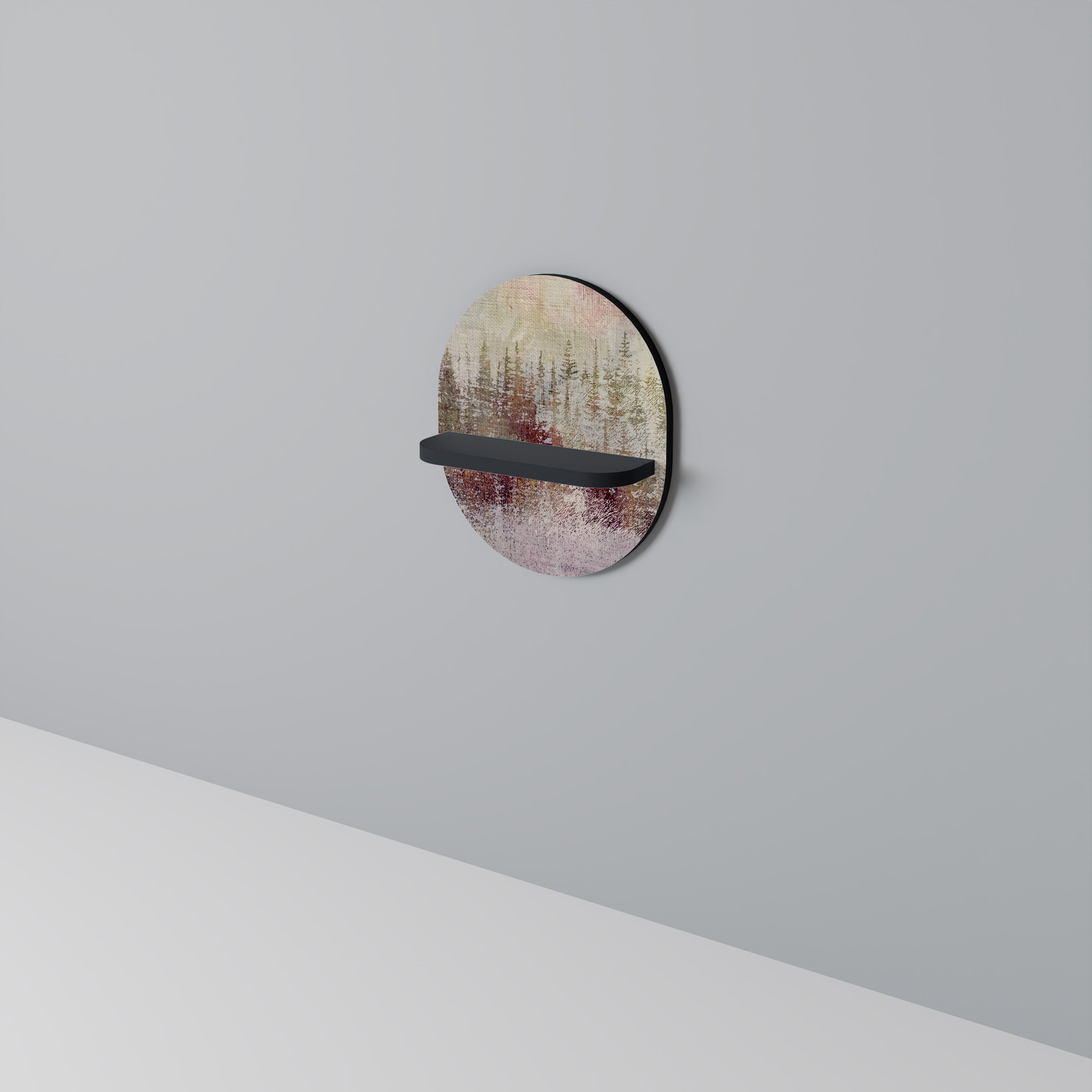 Étagère d'art ovale VEILED SUMMIT en finition noire