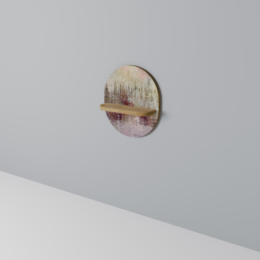 Étagère d'art ovale VEILED SUMMIT effet chêne