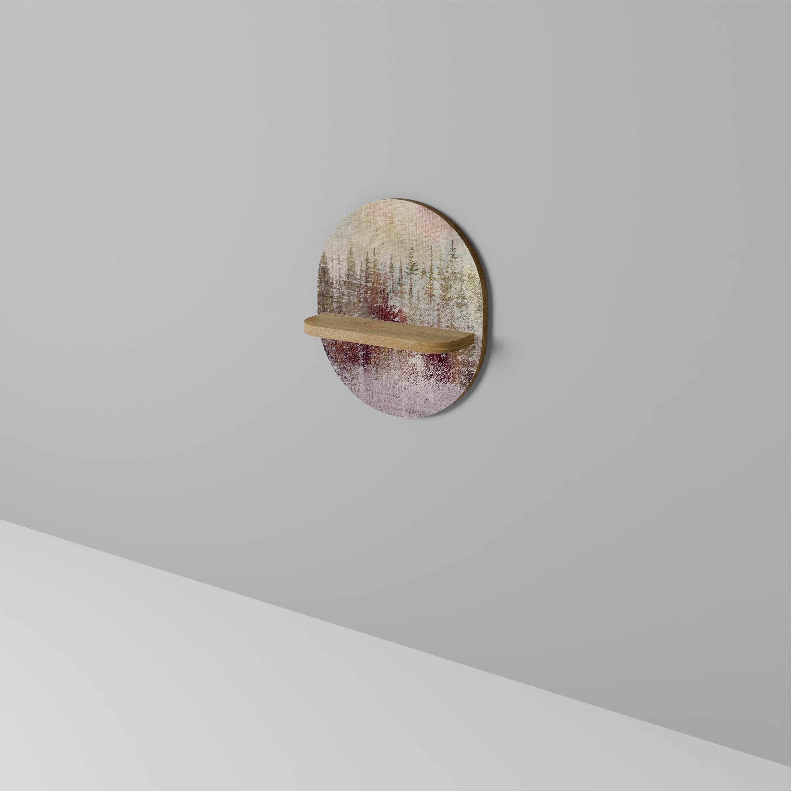 Étagère d'art ovale VEILED SUMMIT effet chêne