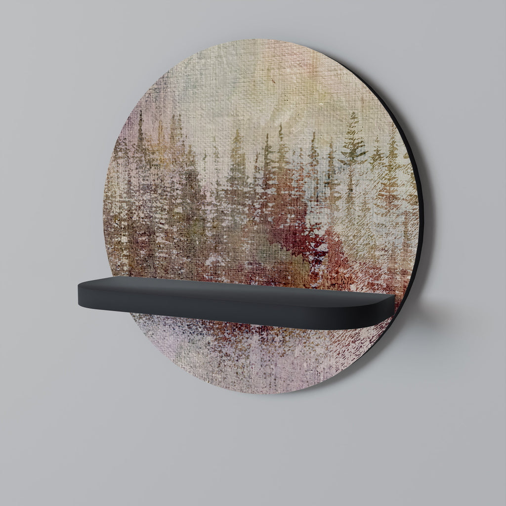 Étagère d'art ronde VEILED SUMMIT en finition noire