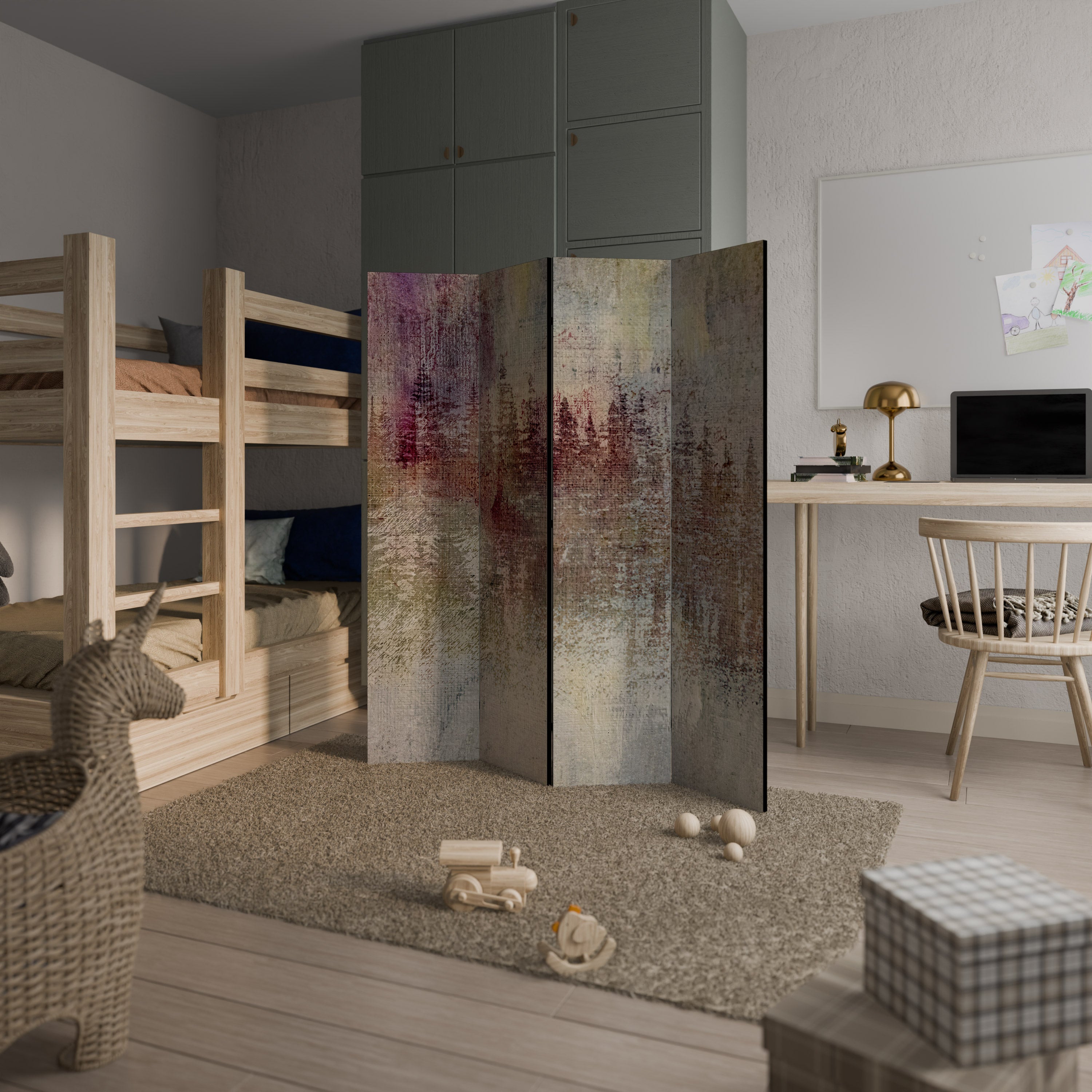 Cloison décorative à 4 panneaux VEILED SUMMIT