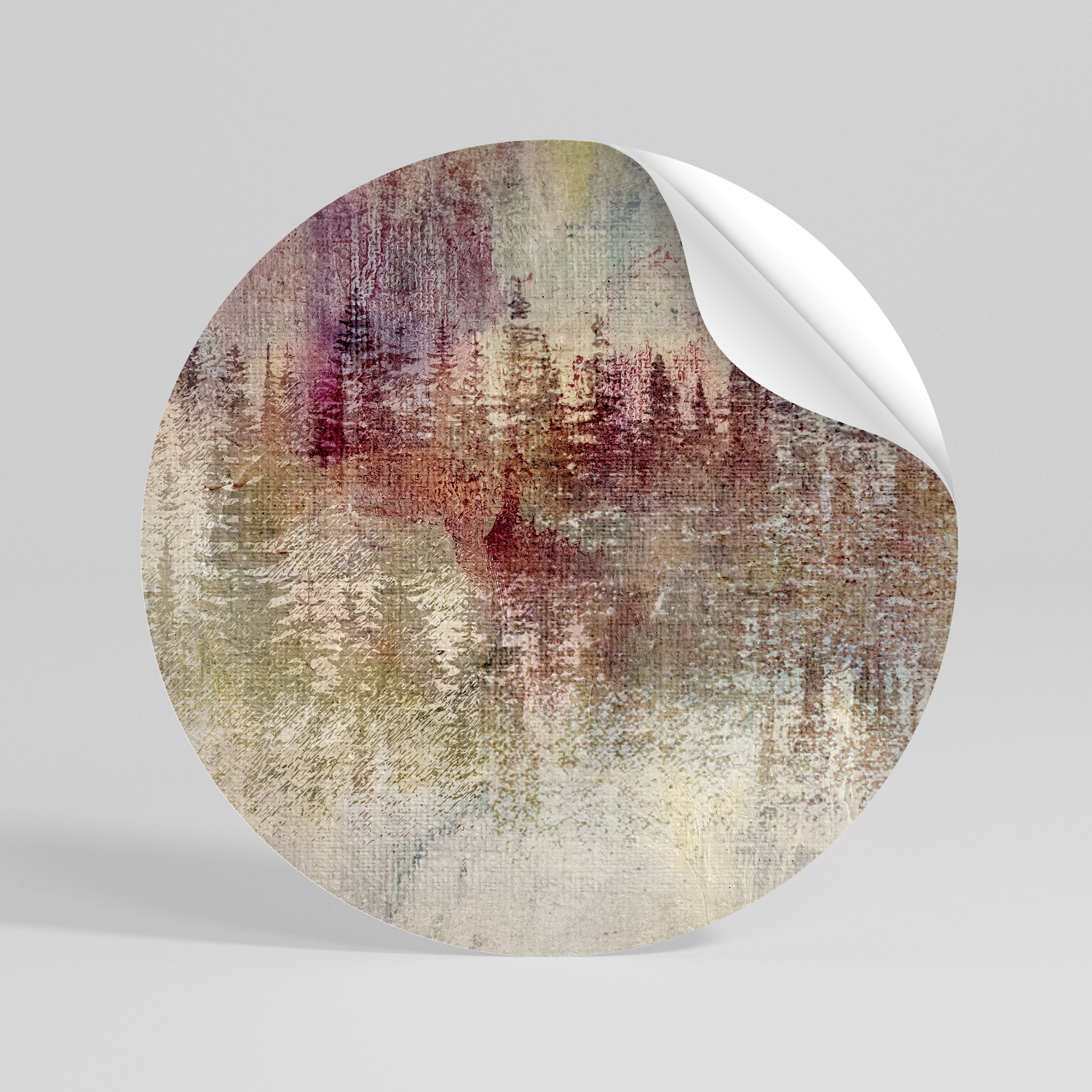 VEILED SUMMIT Peel and Stick Round Sticker