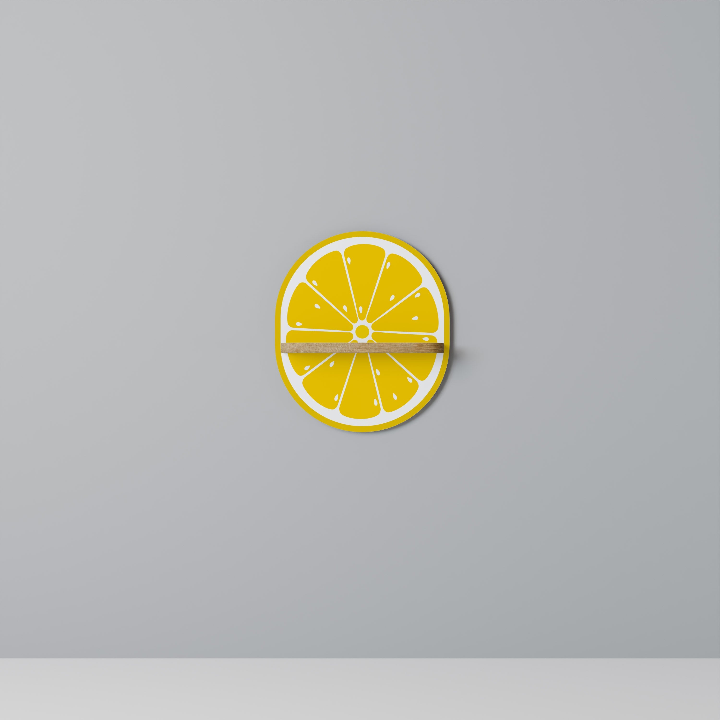 Étagère d'art ovale RENFORCEMENT CITRON effet chêne