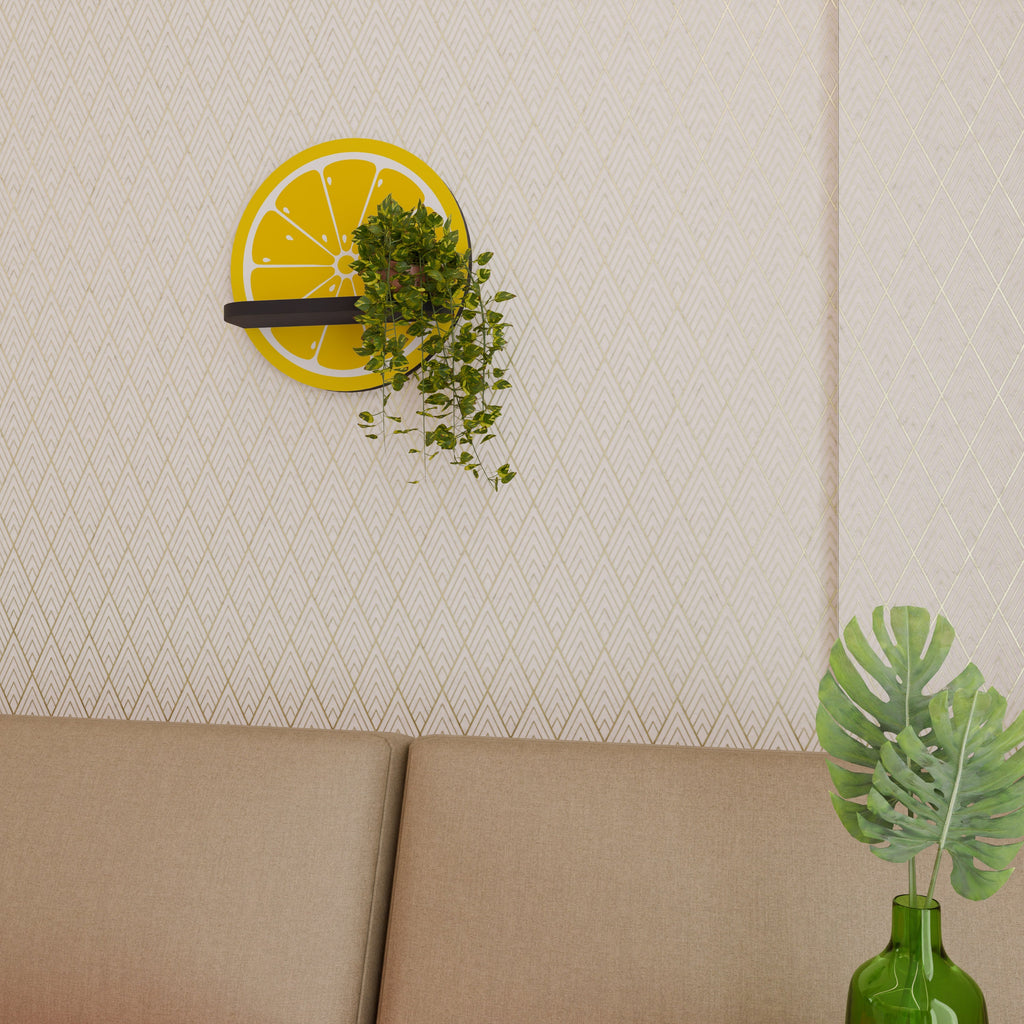 Étagère d'art ronde RENFORCEMENT LEMON en finition noire