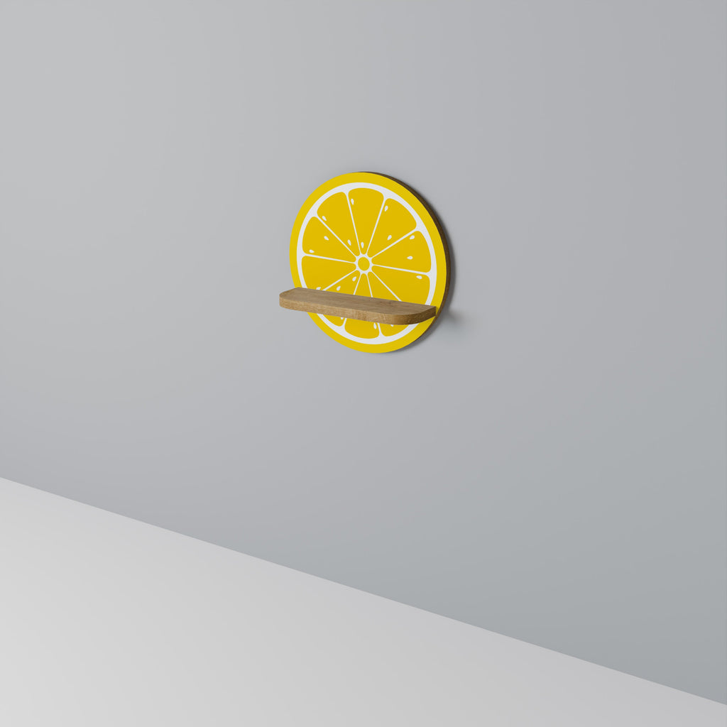 Étagère d'art ronde RENFORCEMENT CITRON effet chêne