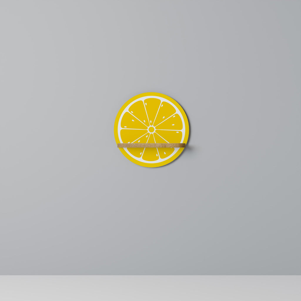 Étagère d'art ronde RENFORCEMENT CITRON effet chêne