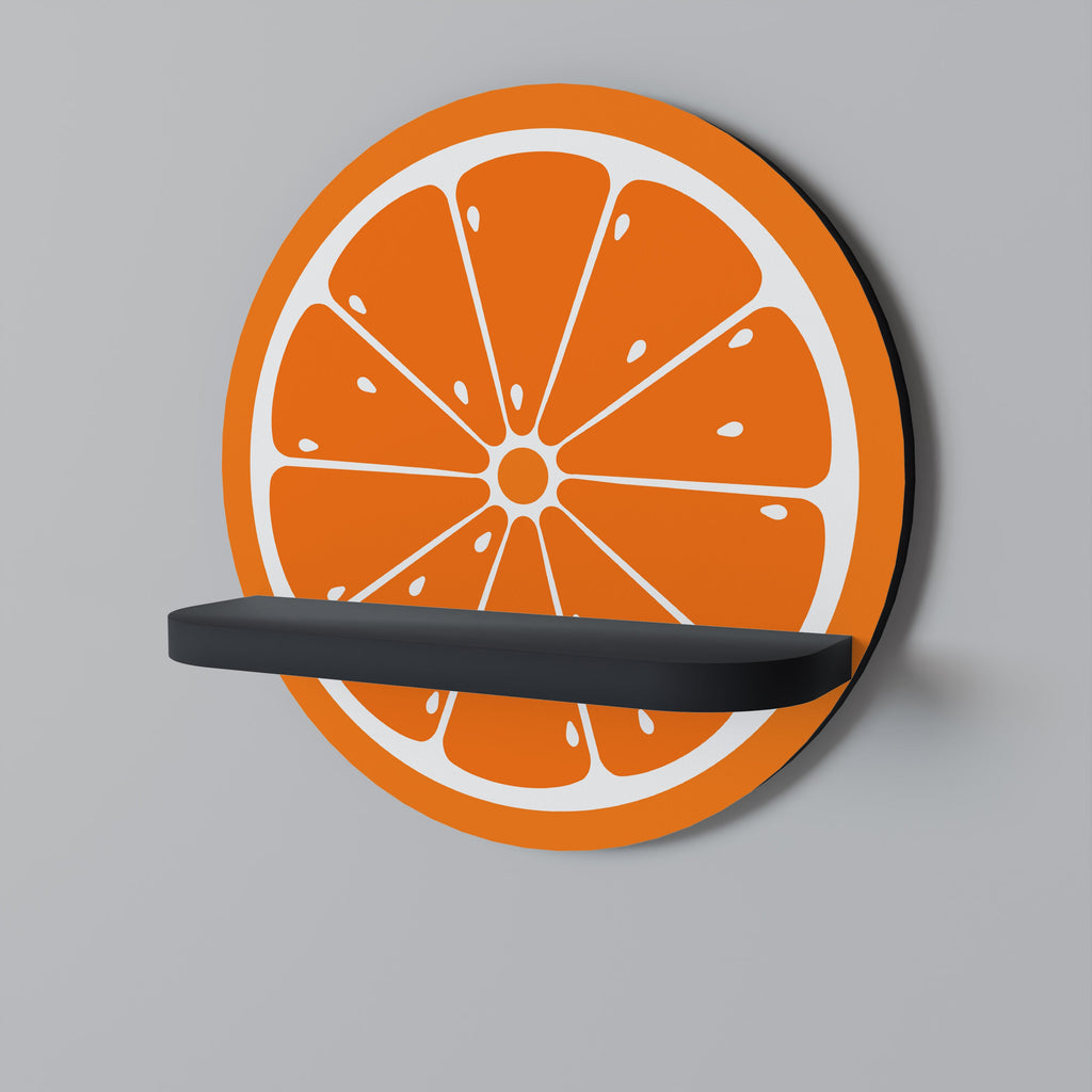 Étagère ronde JUICY ORANGE en finition noire