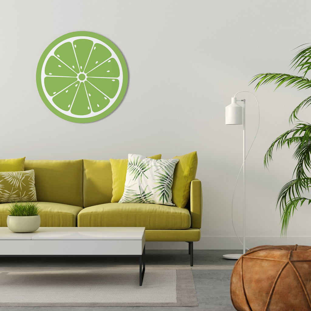 Décoration murale ronde au citron vert rafraîchissant