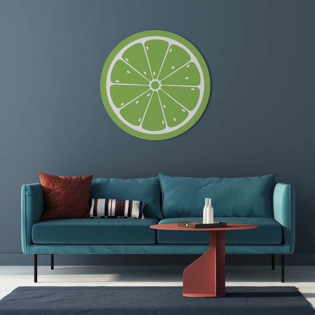 Décoration murale ronde au citron vert rafraîchissant
