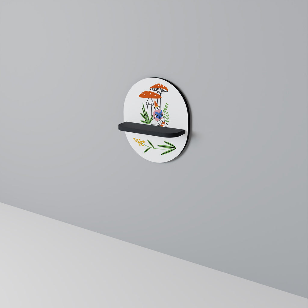 Étagère ovale en forme de nains de jardin, finition noire