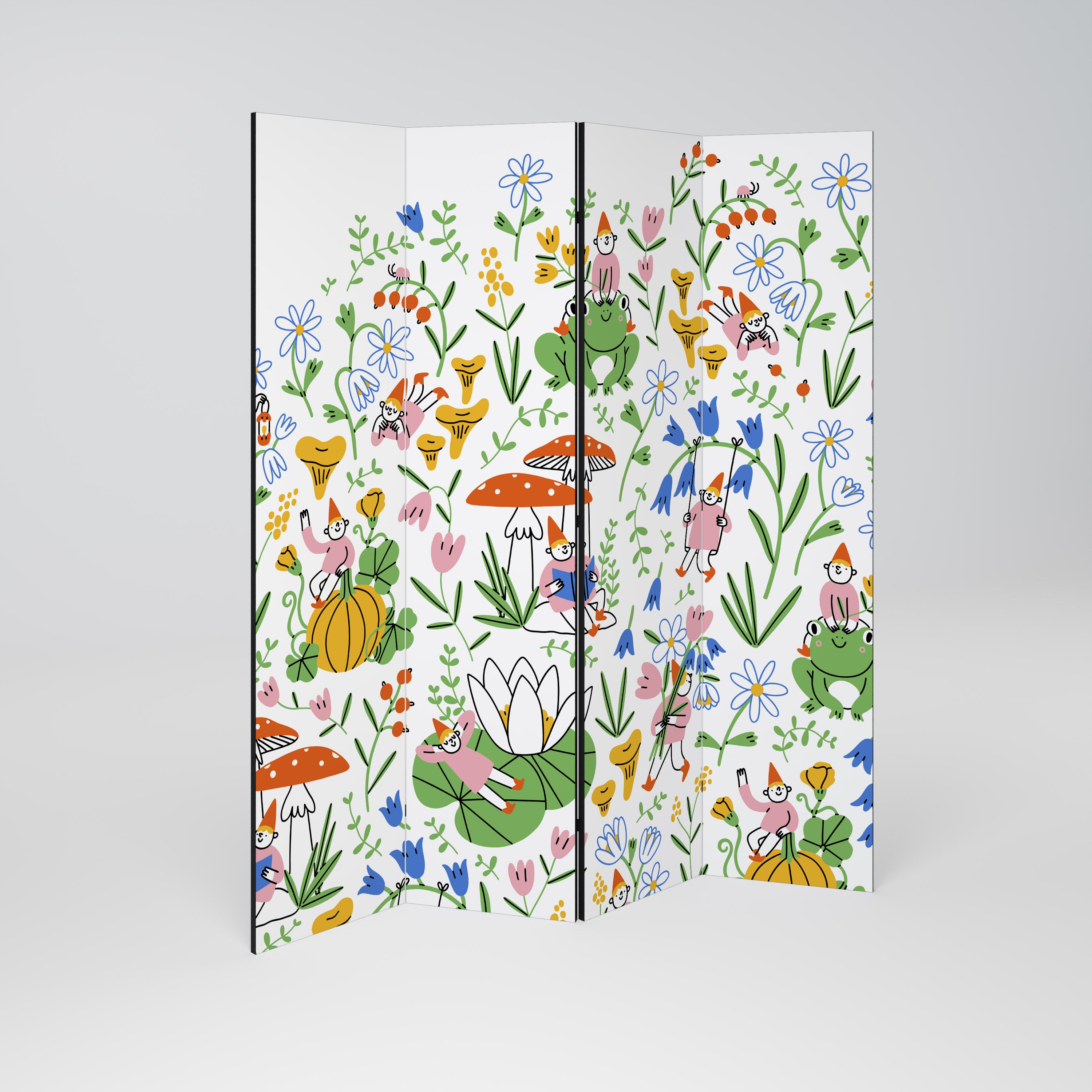 GARDEN GNOMES 4-Panel Room Divider