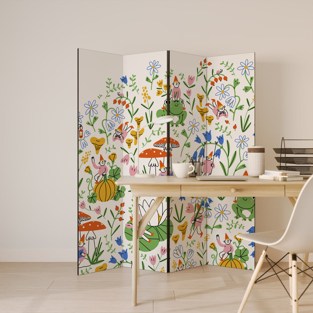 GARDEN GNOMES 4-Panel Room Divider
