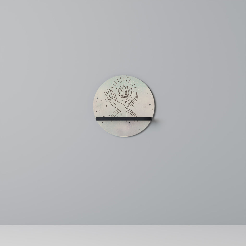 Étagère d'art ronde DELICATE BEAUTY en finition noire