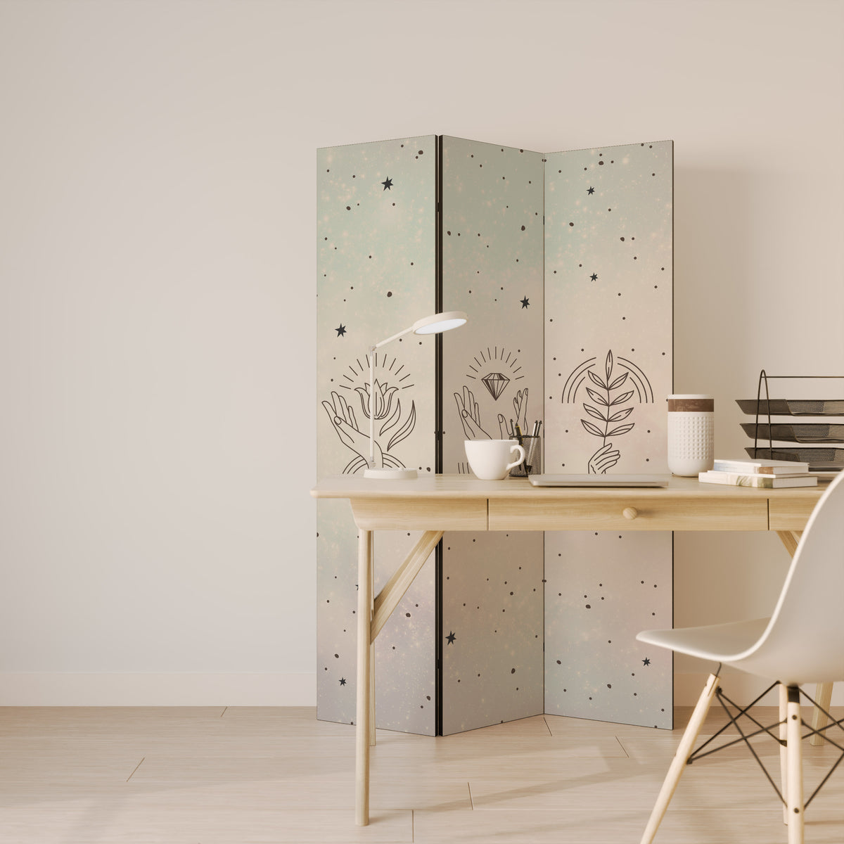 DELICATE BEAUTY 3-Panel Room Divider