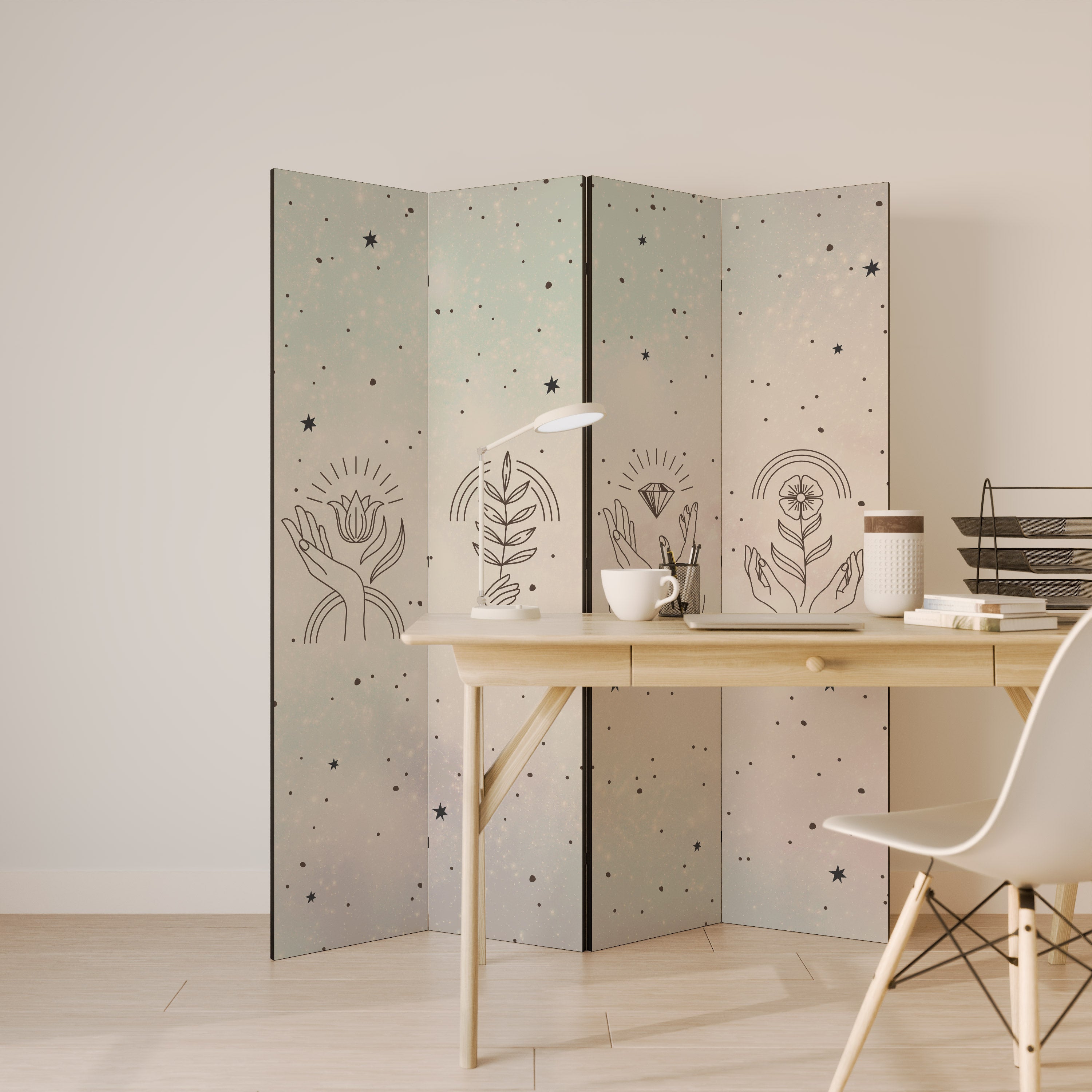 DELICATE BEAUTY 4-Panel Room Divider