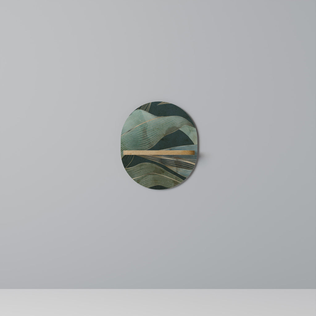 Étagère d'art ovale ROYAL GREEN effet chêne