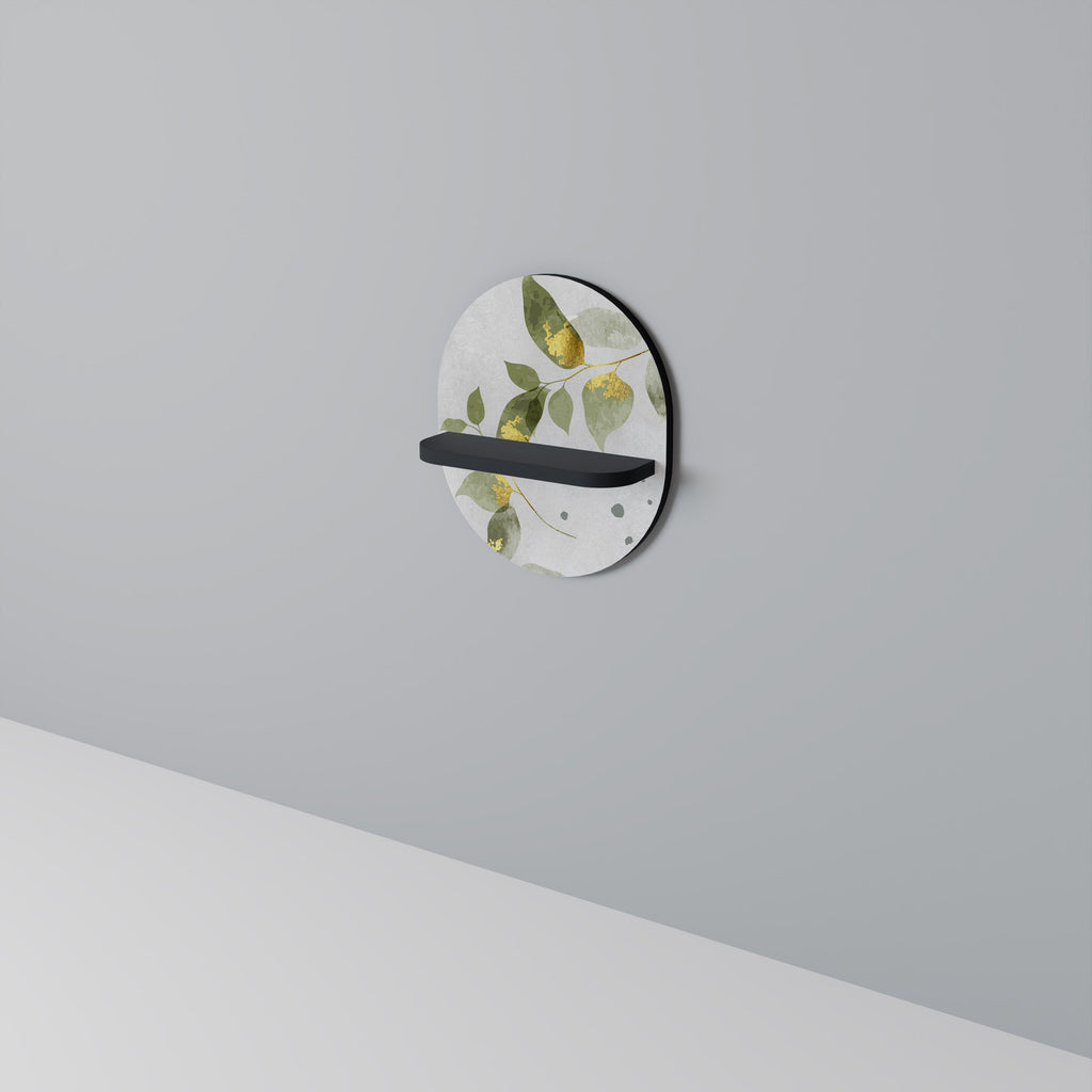 Étagère d'art ovale ELEGANT BOTANICS en finition noire