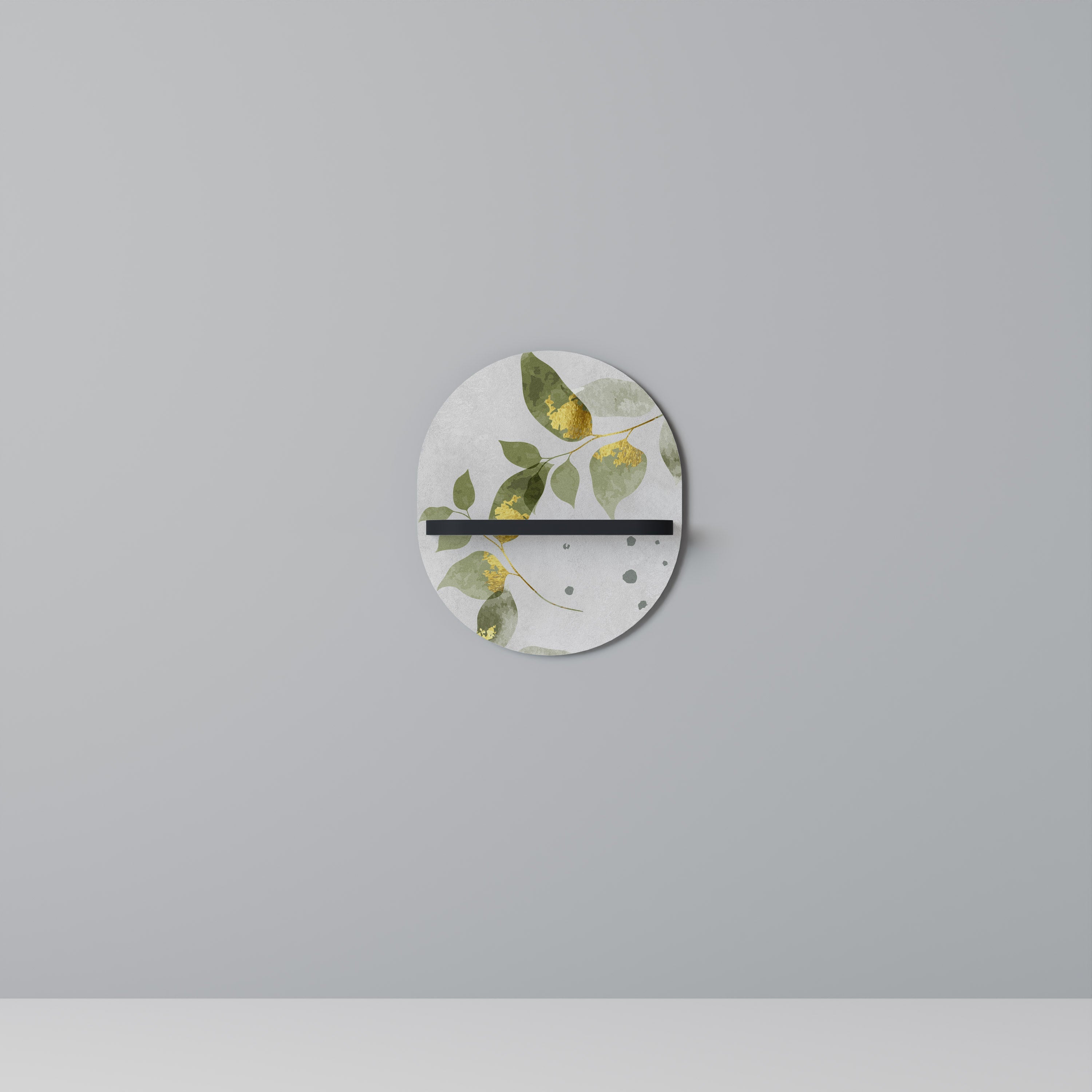 Étagère d'art ovale ELEGANT BOTANICS en finition noire