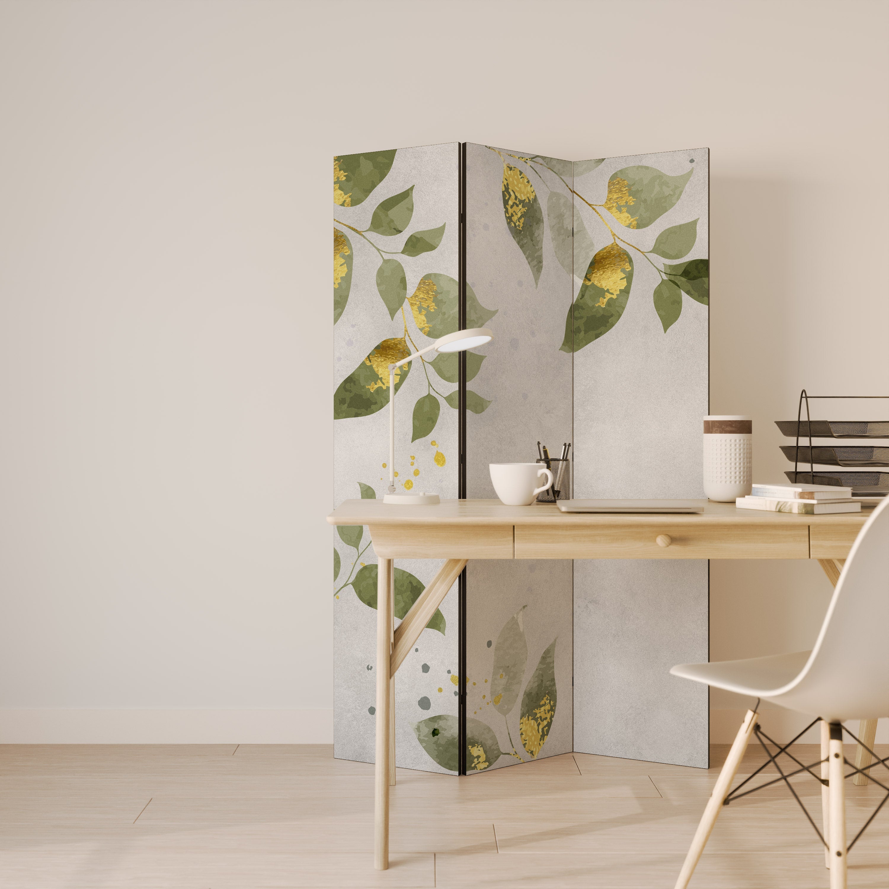 Séparateur de pièce décoratif à 3 panneaux ELEGANT BOTANICS