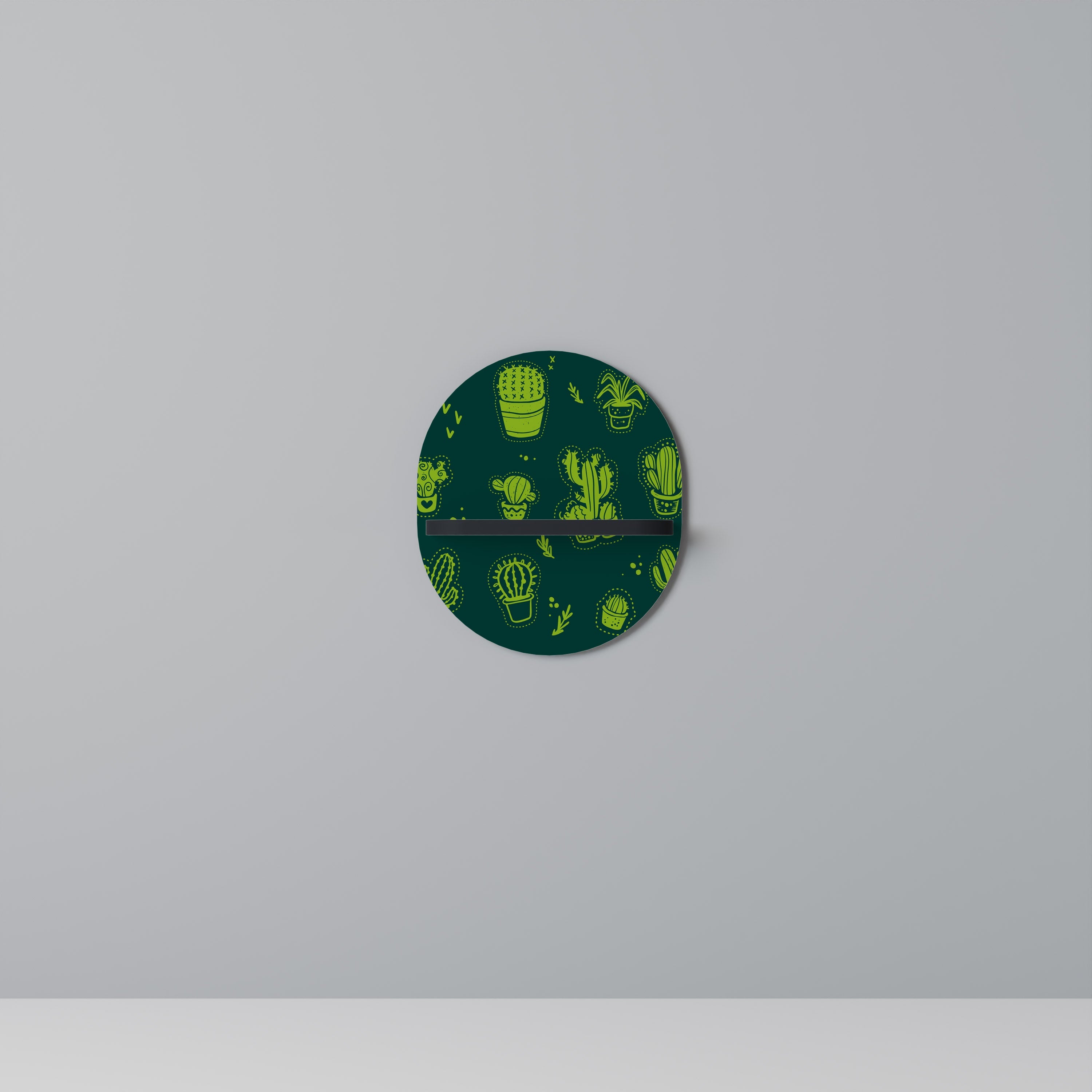 Étagère d'art ovale DESERT GREEN en finition noire