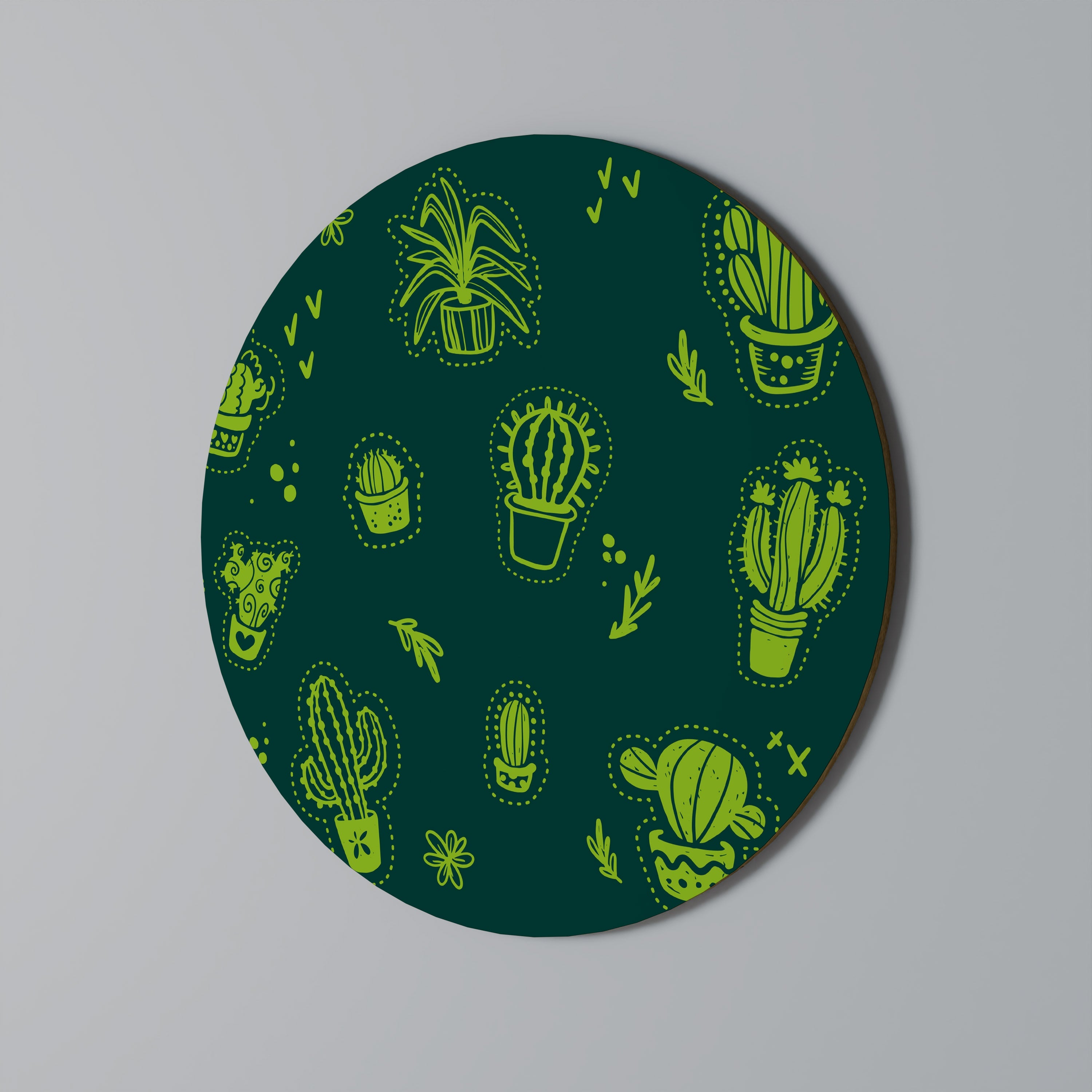 Décoration murale ronde VERT DÉSERT