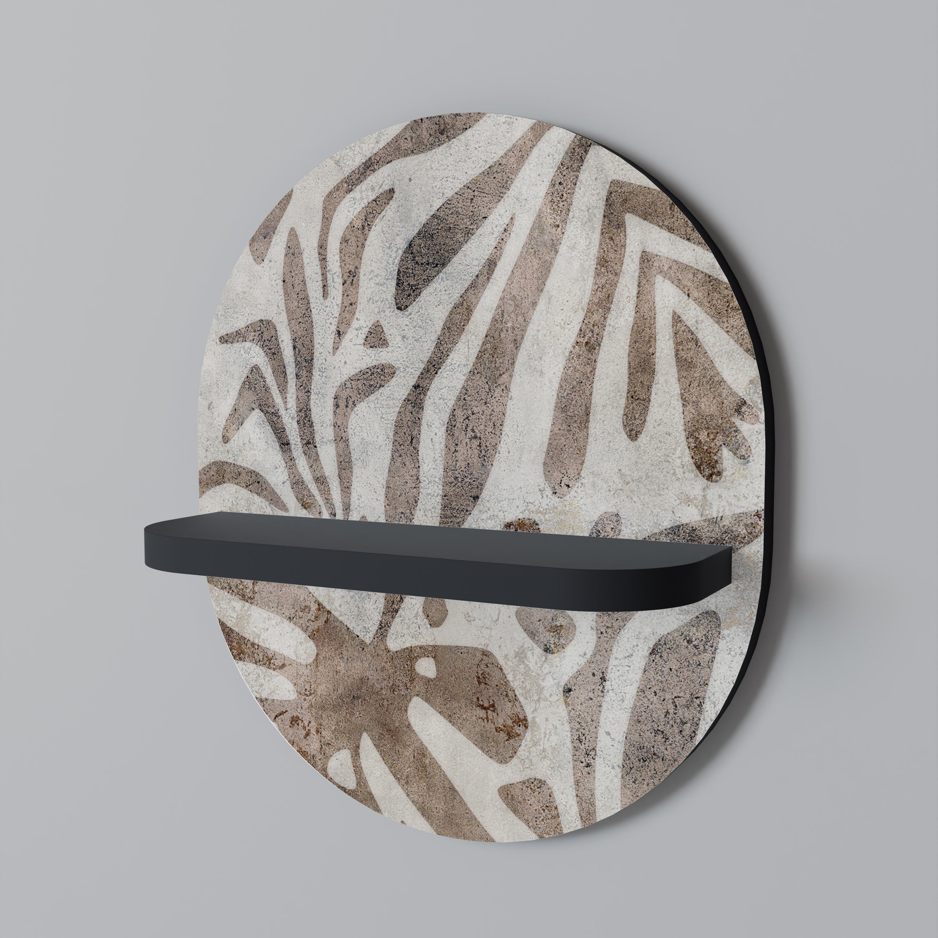 Étagère d'art ovale PASSING TIME en finition noire