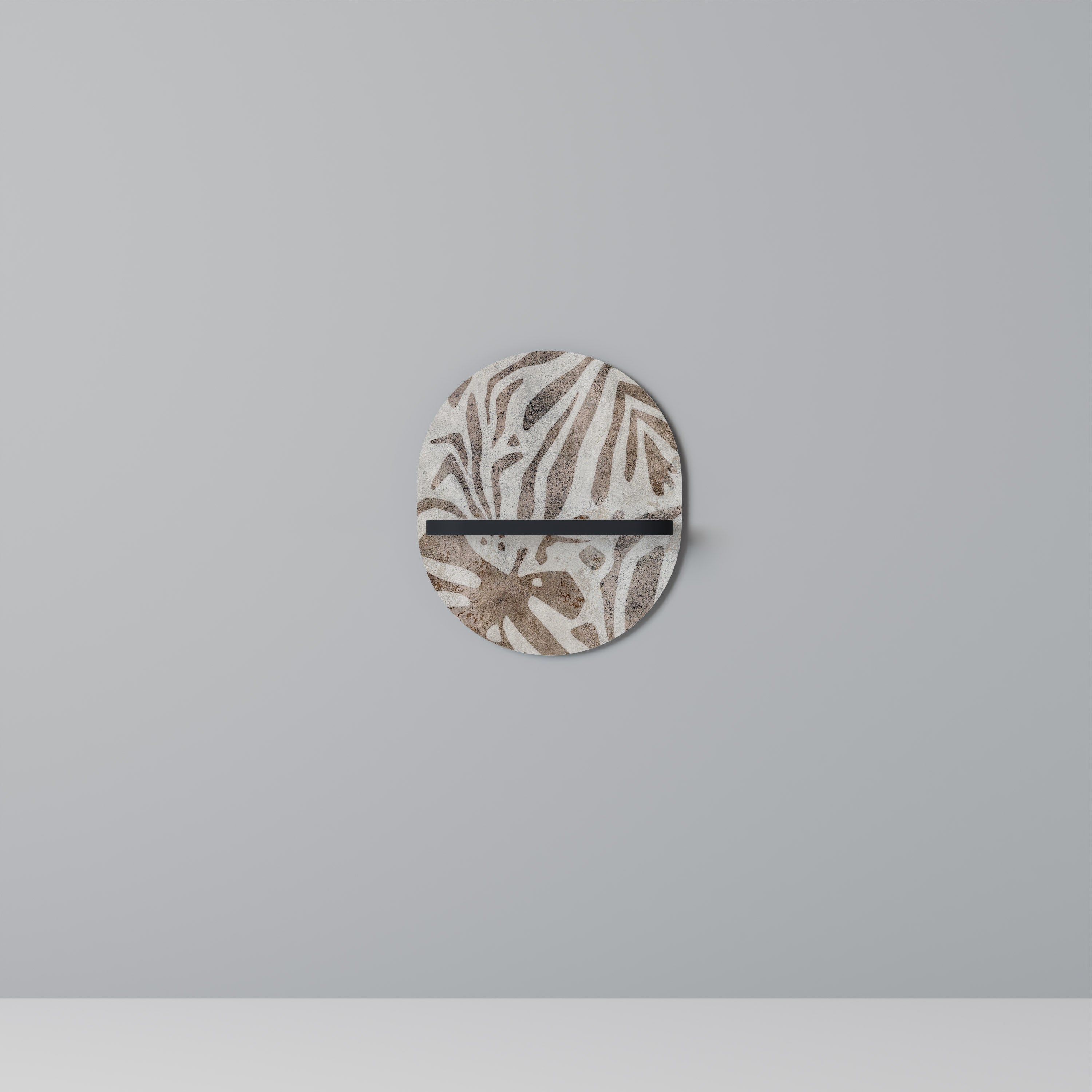 Étagère d'art ovale PASSING TIME en finition noire