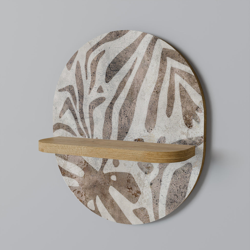 Étagère d'art ovale PASSING TIME effet chêne