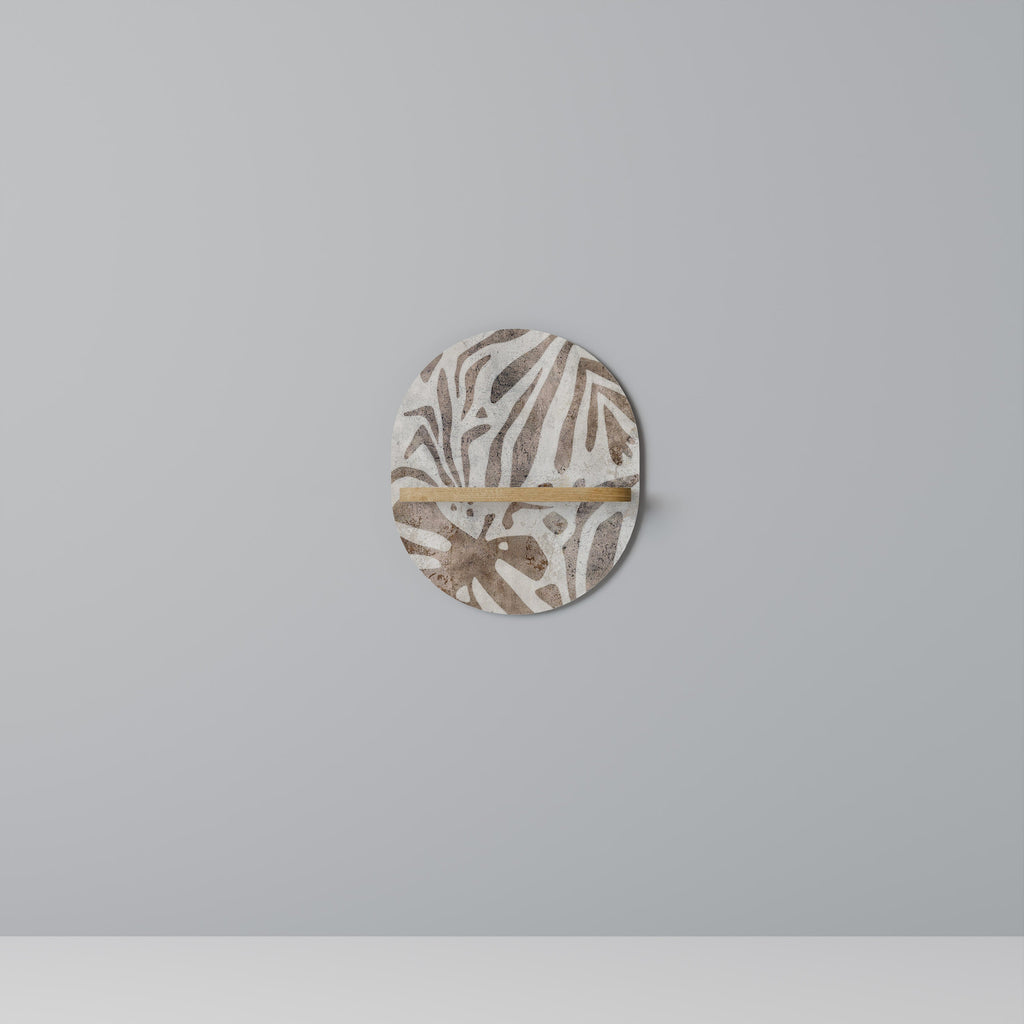 Étagère d'art ovale PASSING TIME effet chêne