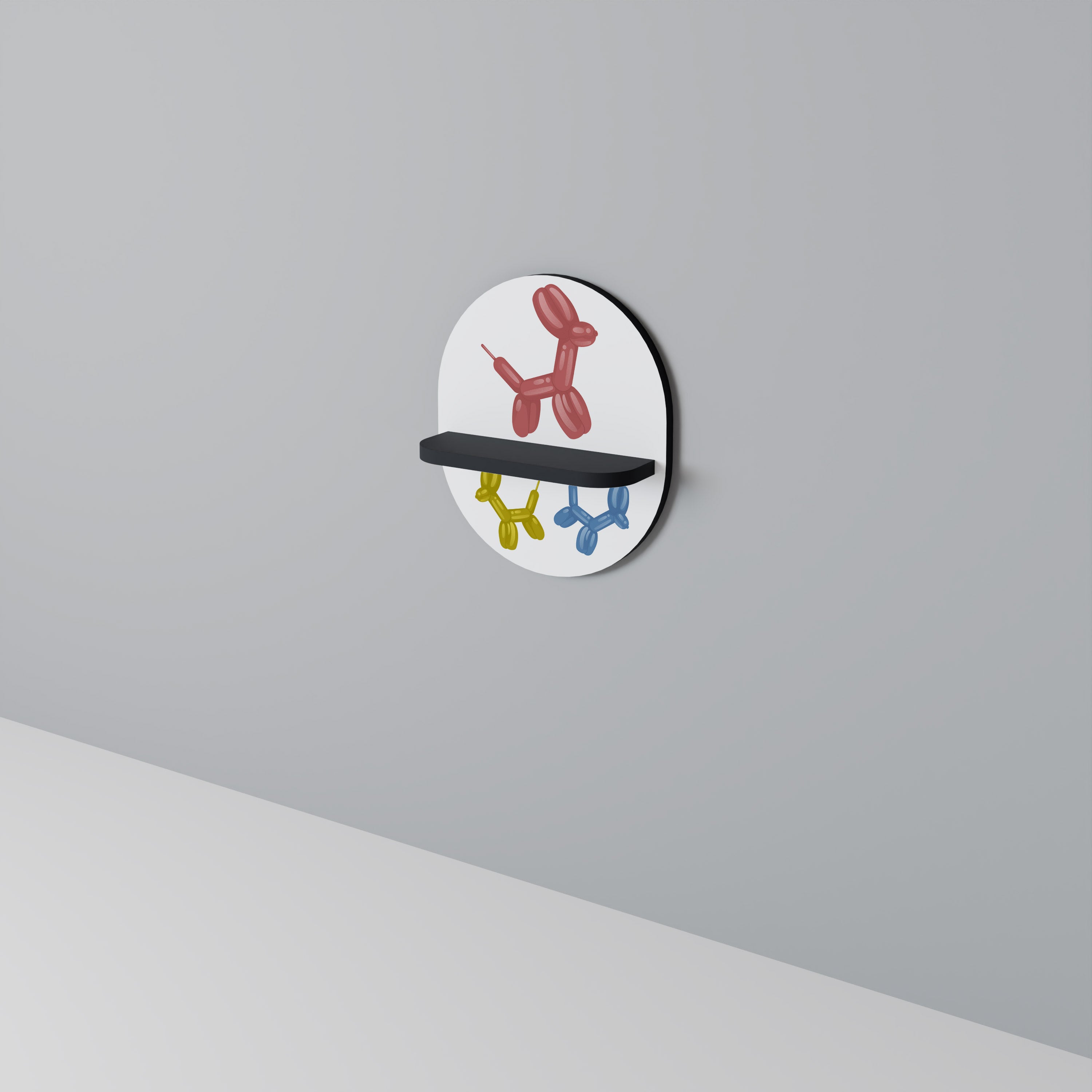 Étagère ovale CHILDHOOD MEMORY en finition noire