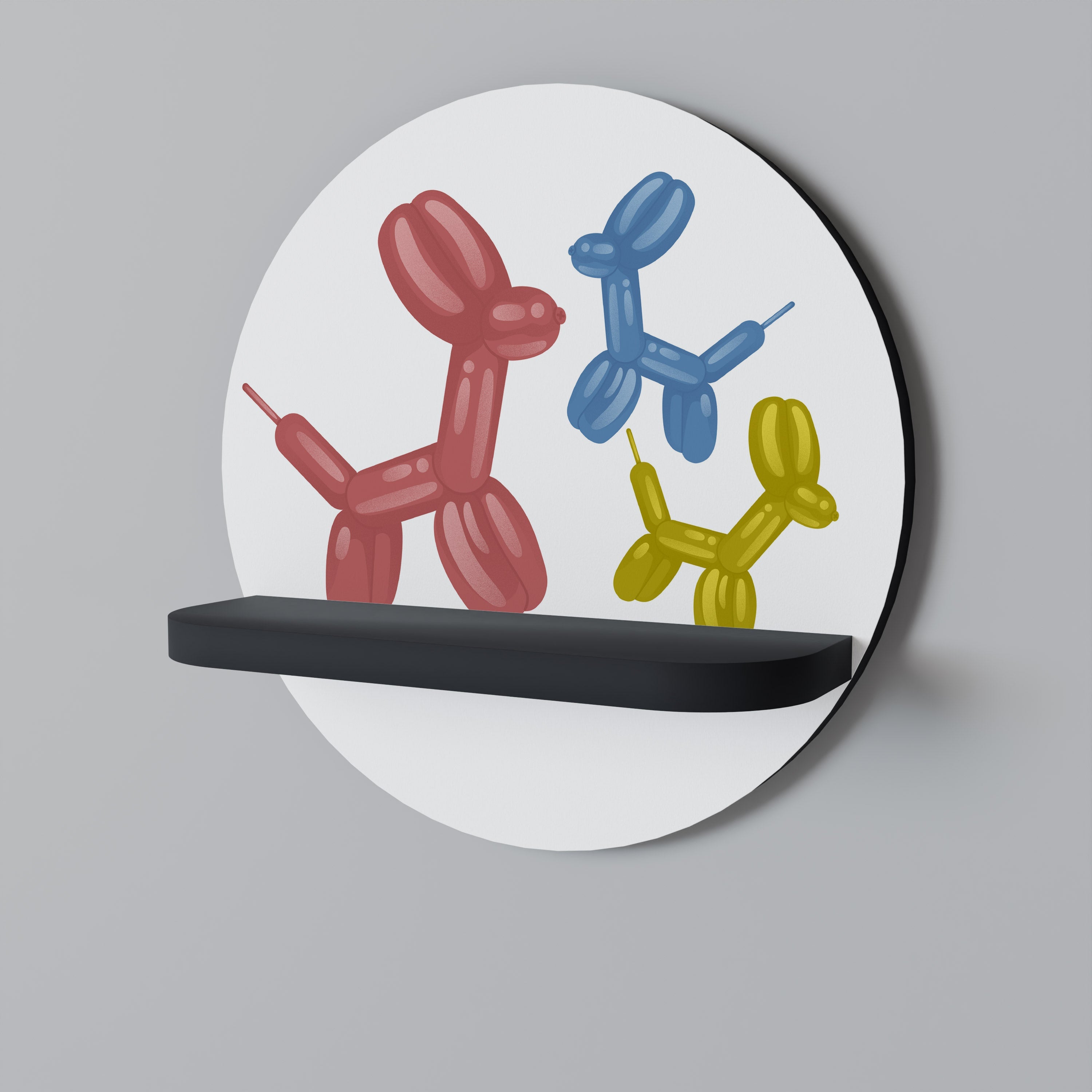 Étagère ronde CHILDHOOD MEMORY en finition noire