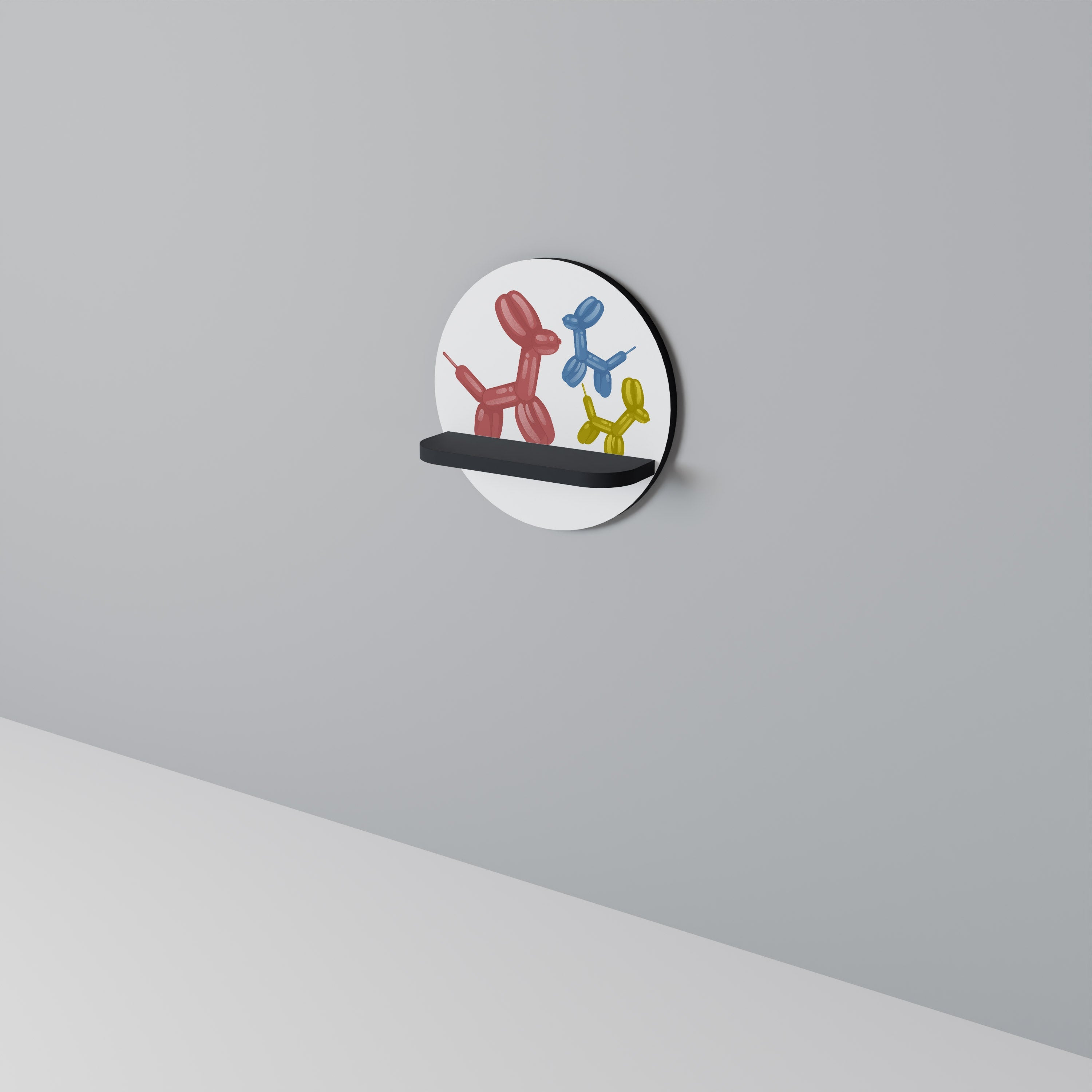 Étagère ronde CHILDHOOD MEMORY en finition noire