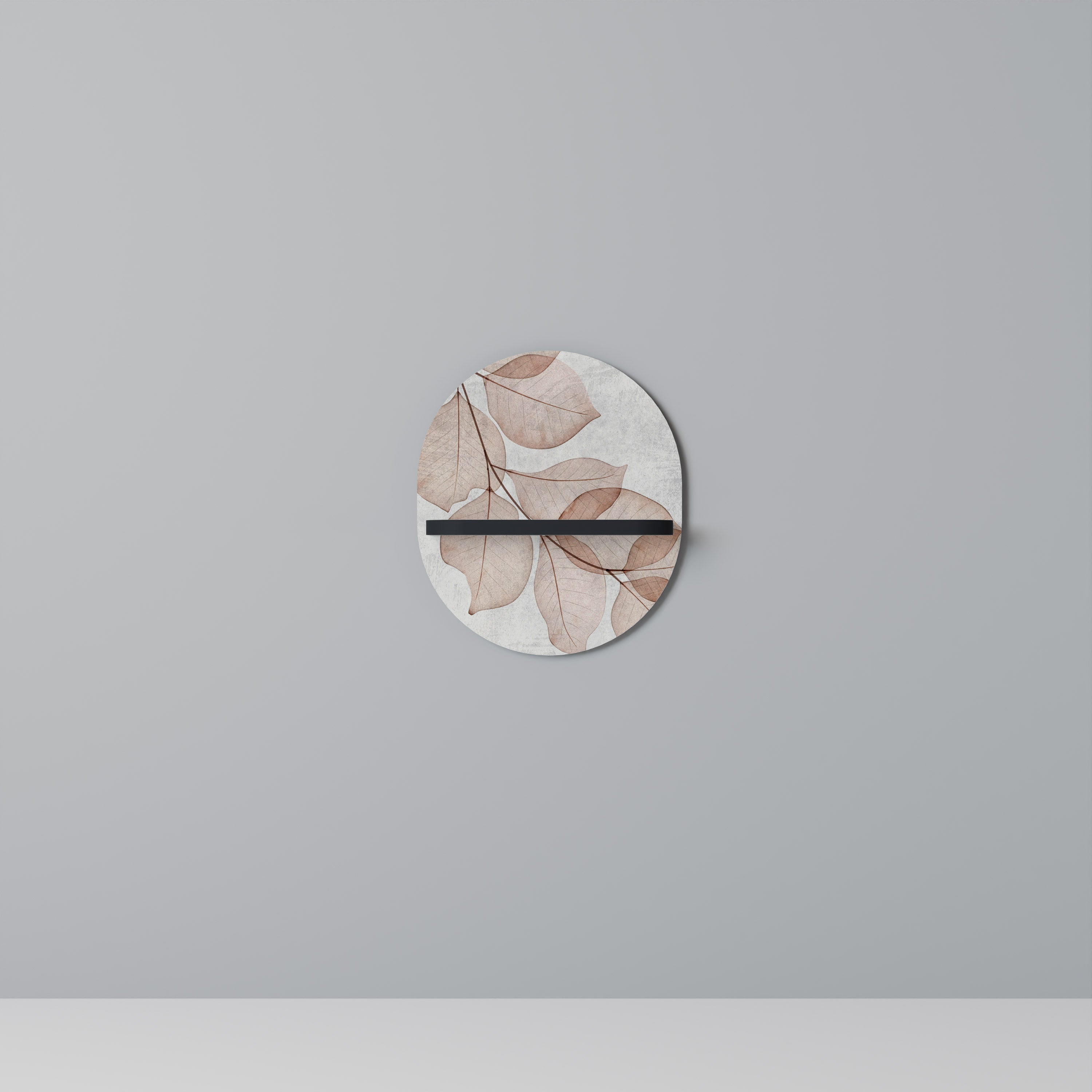 Étagère d'art ovale AUTUMN FRAGILITY en finition noire