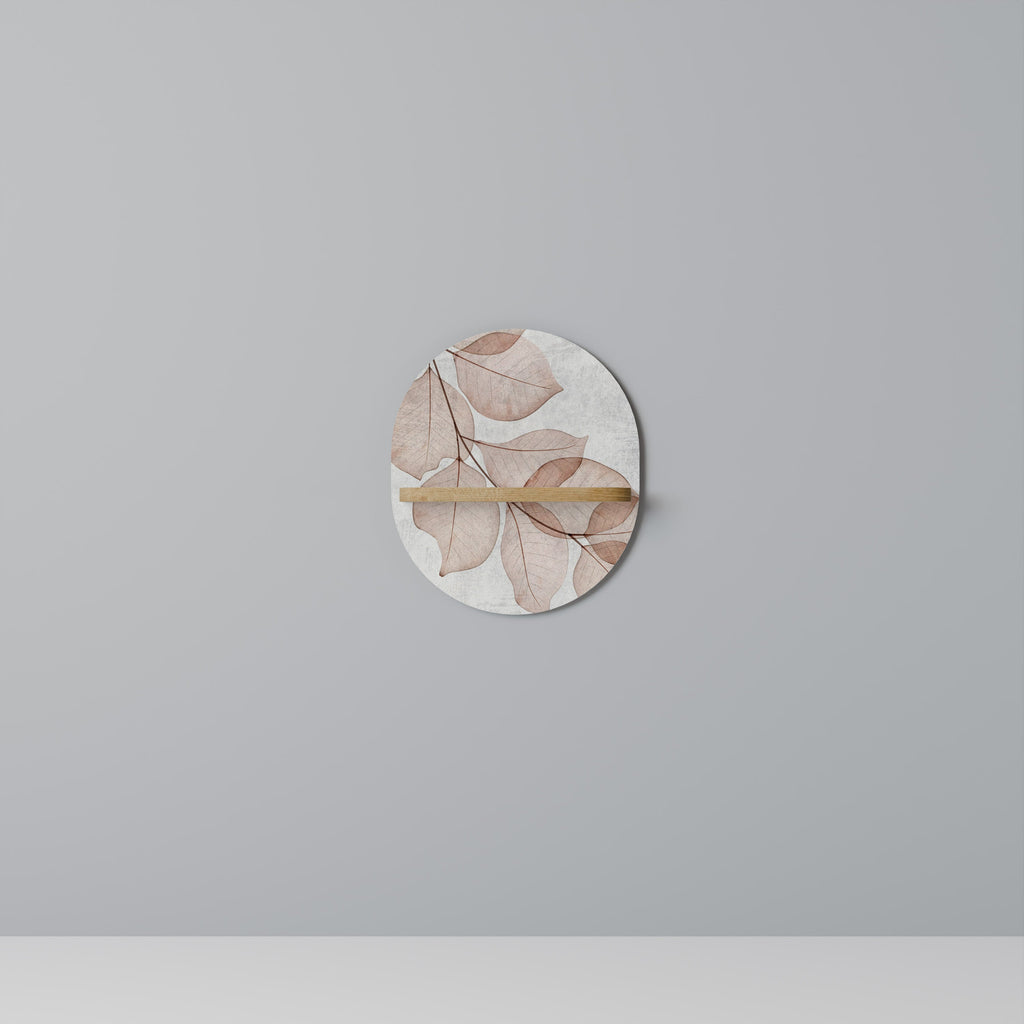 Étagère d'art ovale AUTUMN FRAGILITY effet chêne