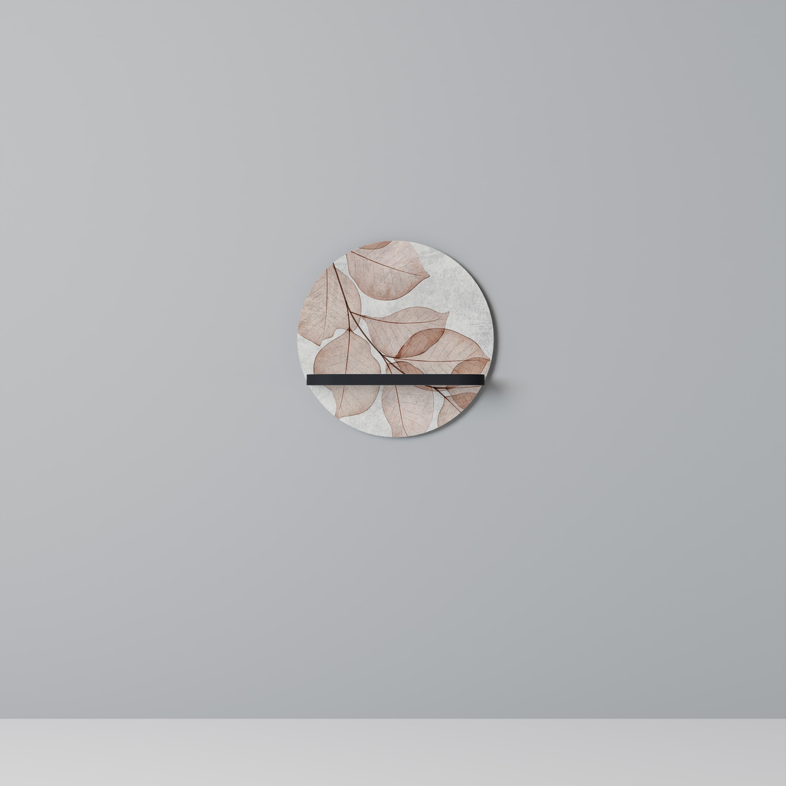 Étagère ronde AUTUMN FRAGILITY en finition noire