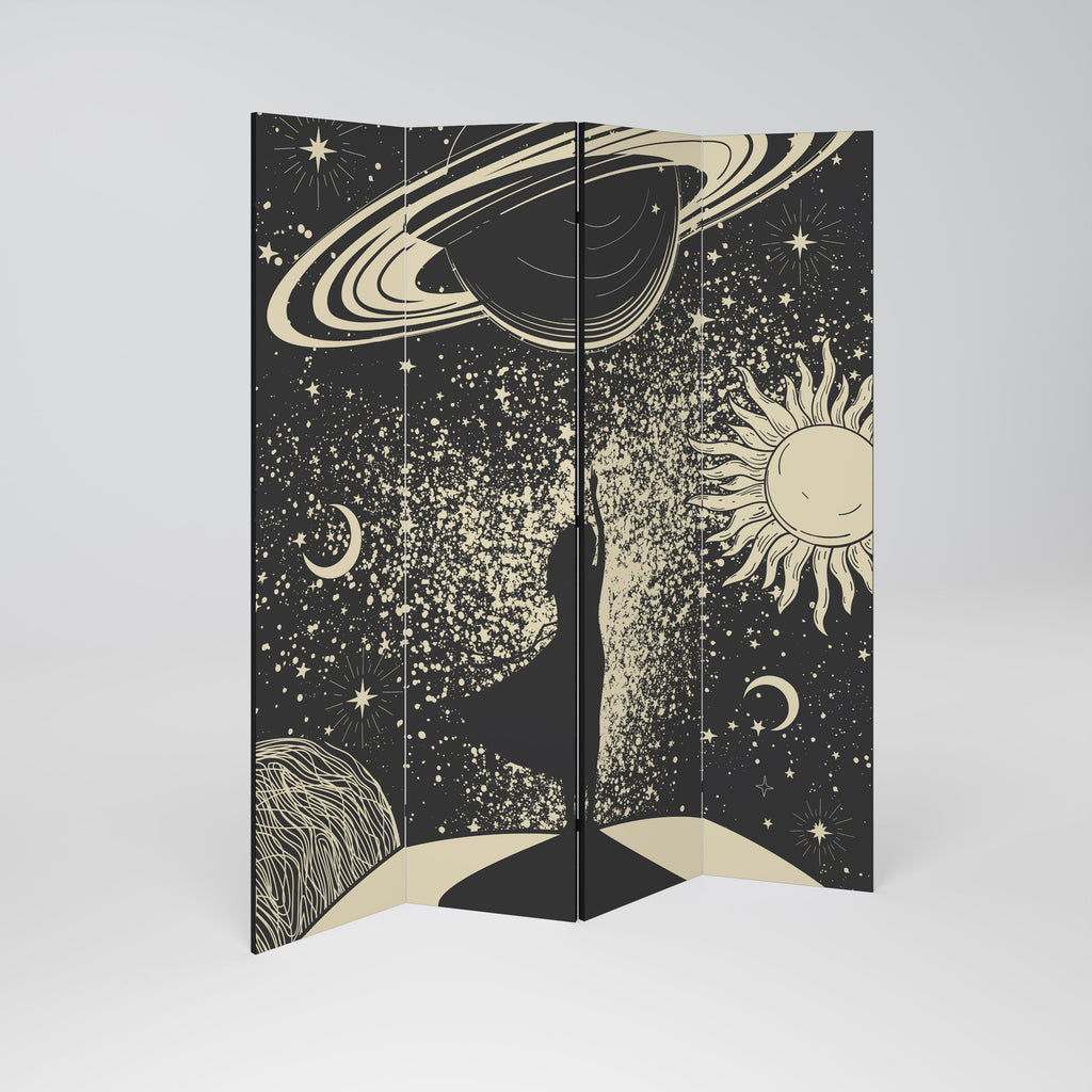 Paravent décoratif à 4 panneaux MYSTIC UNIVERSE