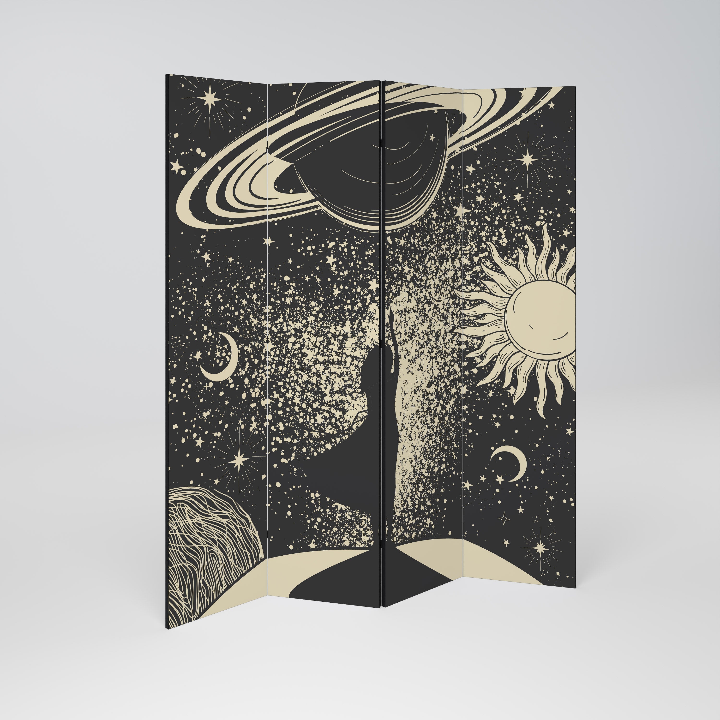 Paravent décoratif à 4 panneaux MYSTIC UNIVERSE