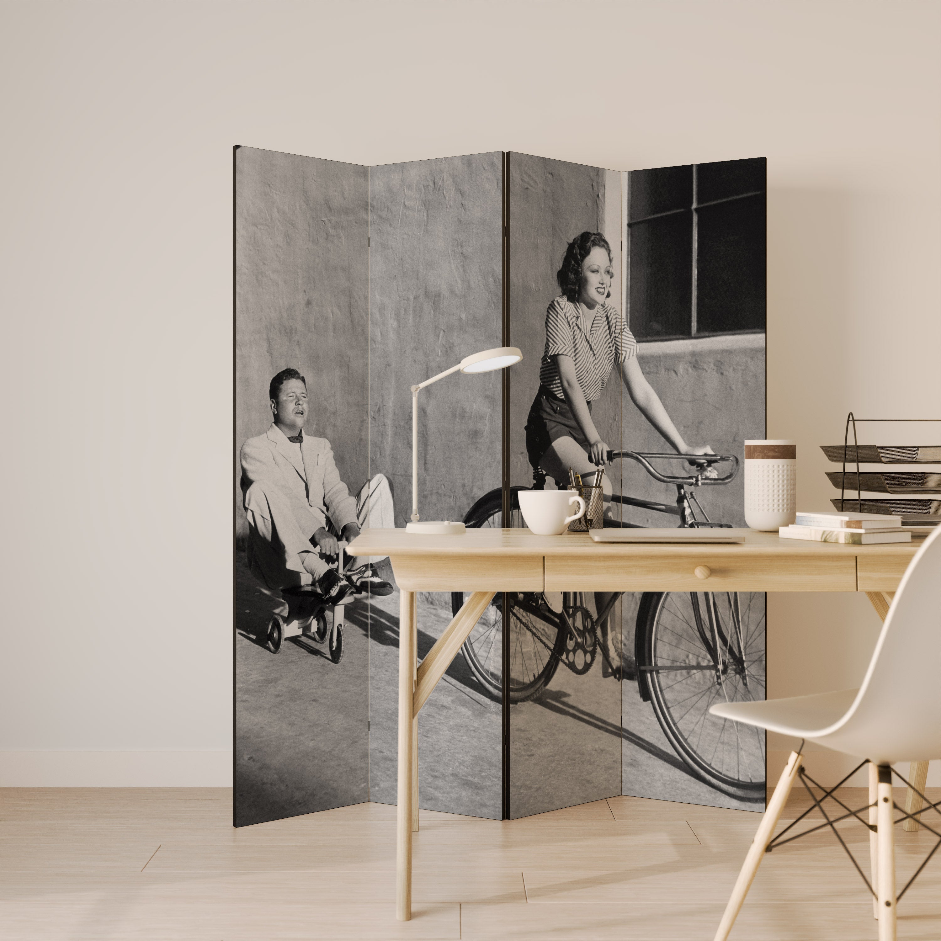 Paravent décoratif à 4 panneaux HAPPY JOURNEY
