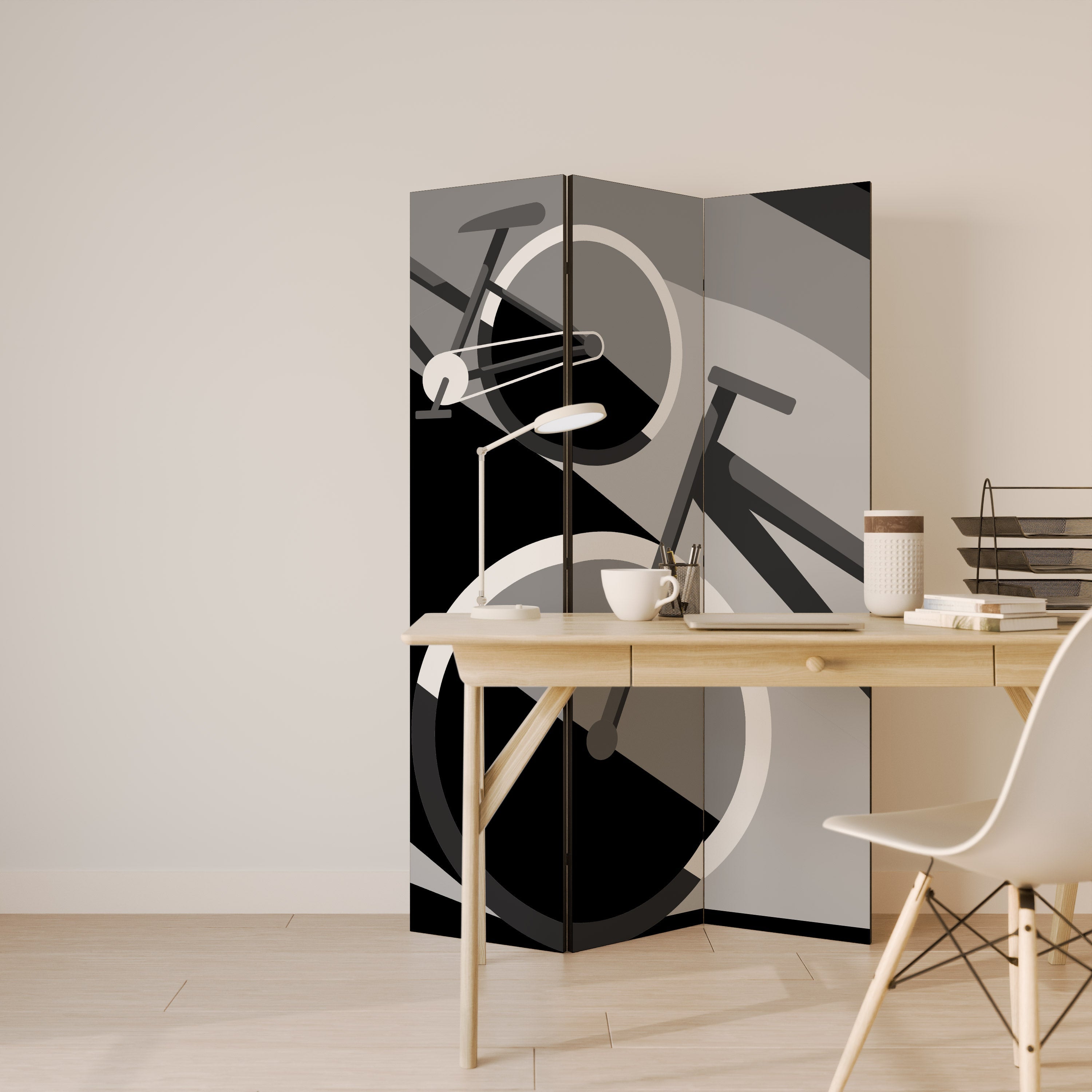 BIKE ENERGY Séparateur de pièce décoratif à 3 panneaux