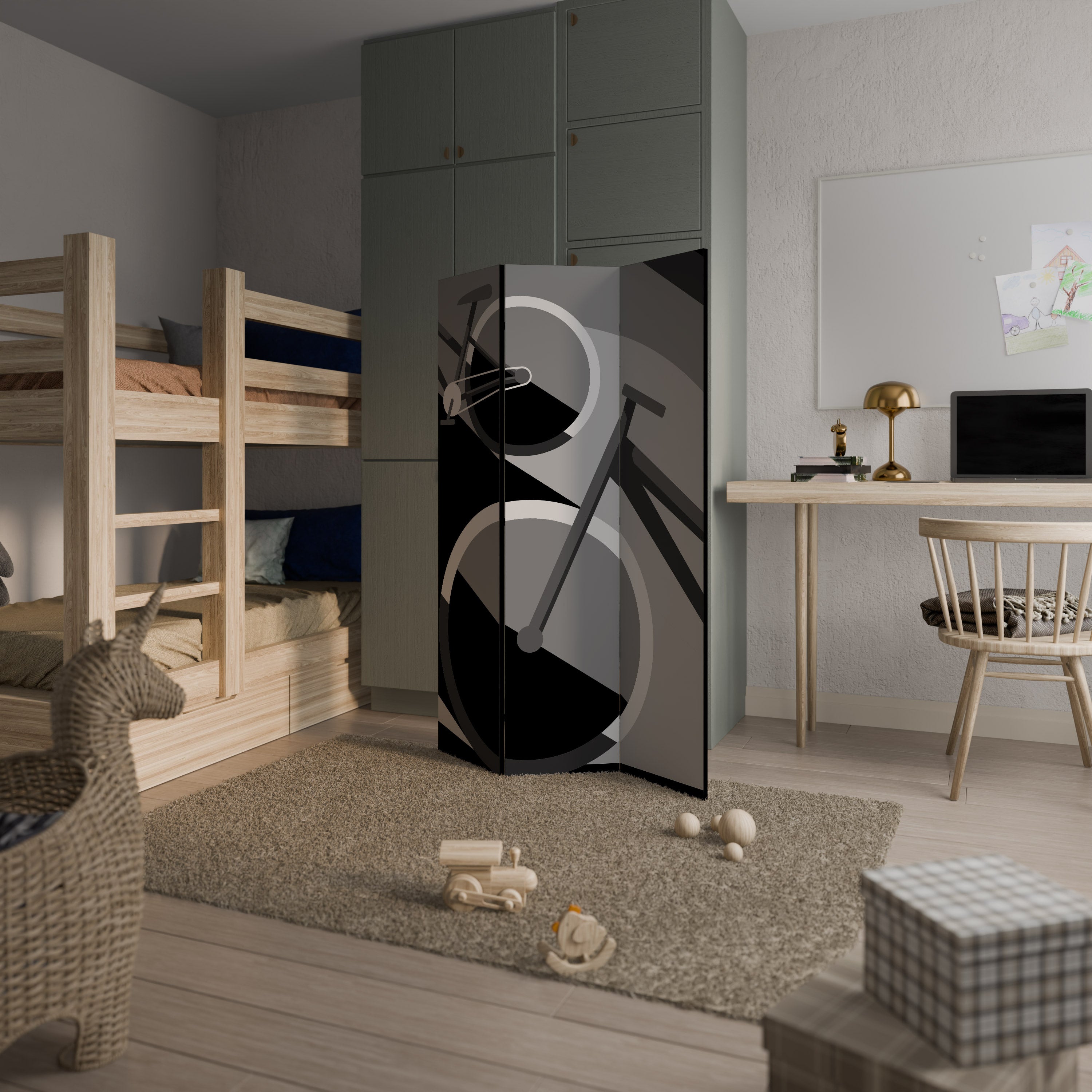 BIKE ENERGY Séparateur de pièce décoratif à 3 panneaux