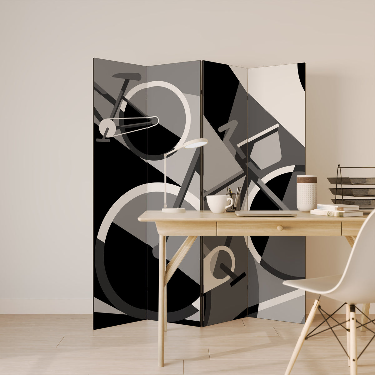BIKE ENERGY 4-Panel Room Divider