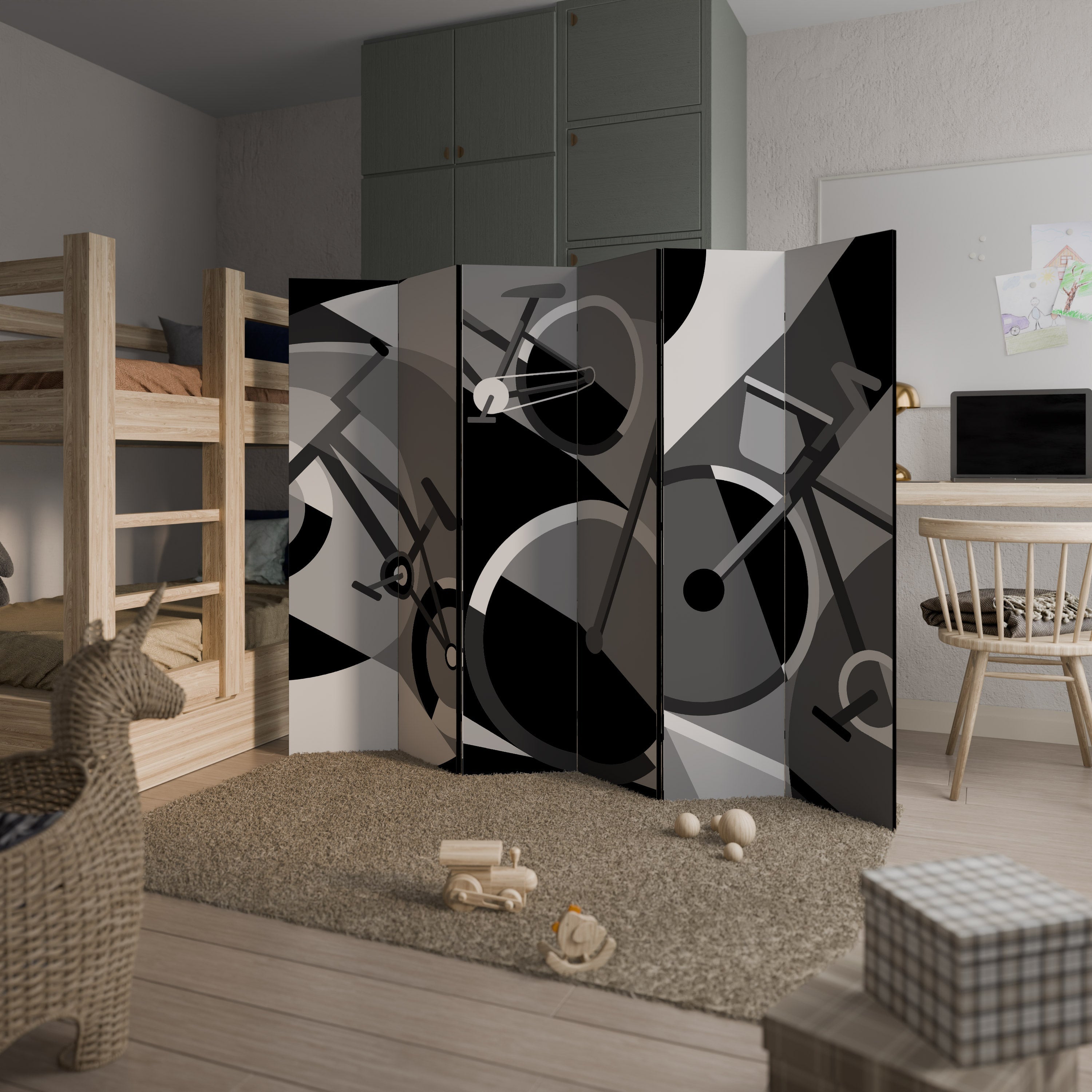 BIKE ENERGY Séparateur de pièce décoratif à 6 panneaux