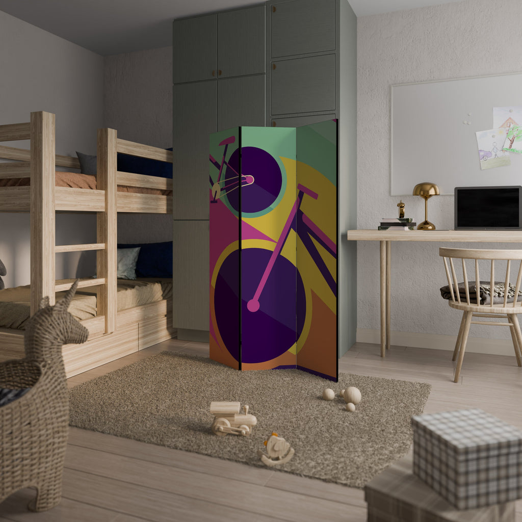 BIKE DREAMS Séparateur de pièce décoratif à 3 panneaux