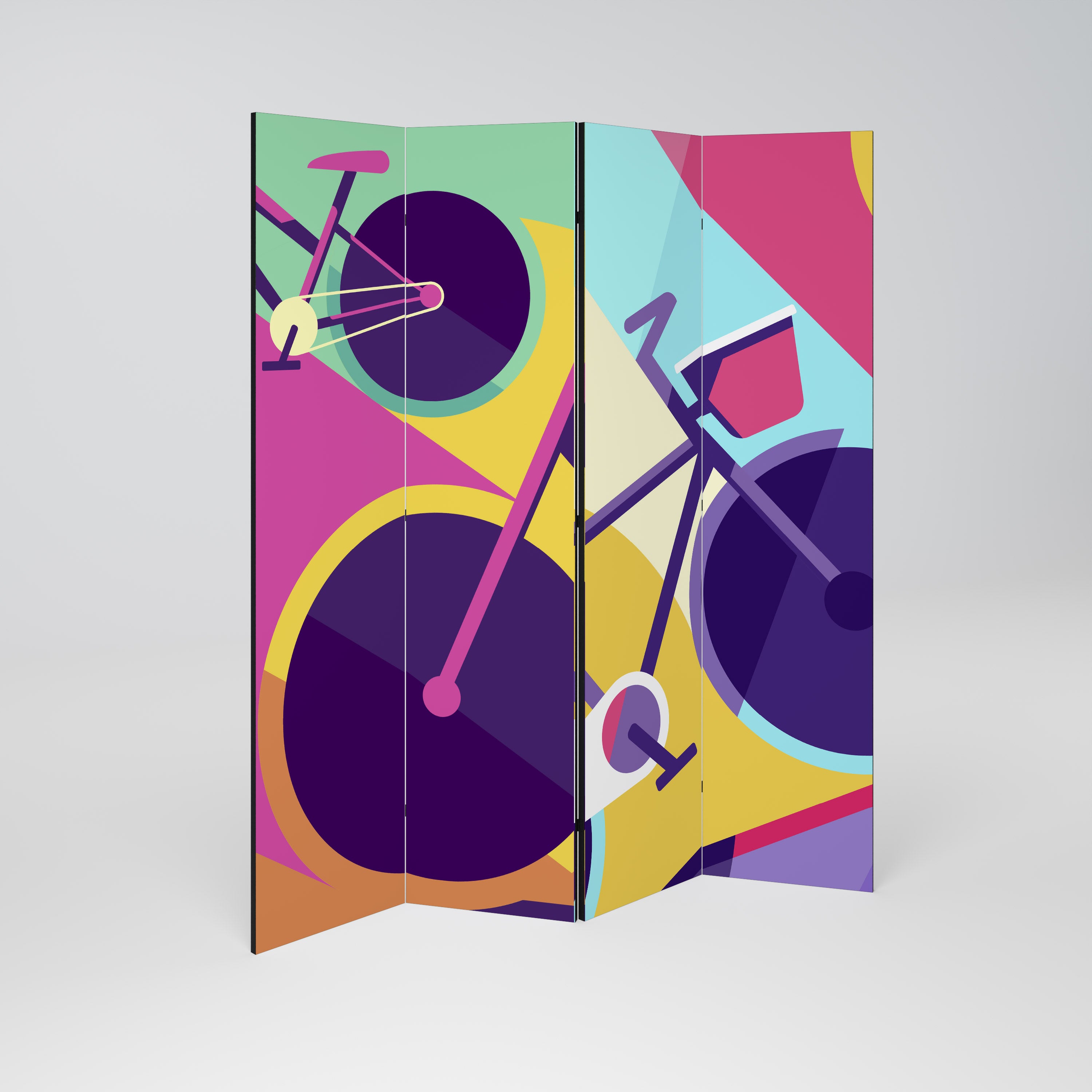 BIKE DREAMS 4-Panel Room Divider